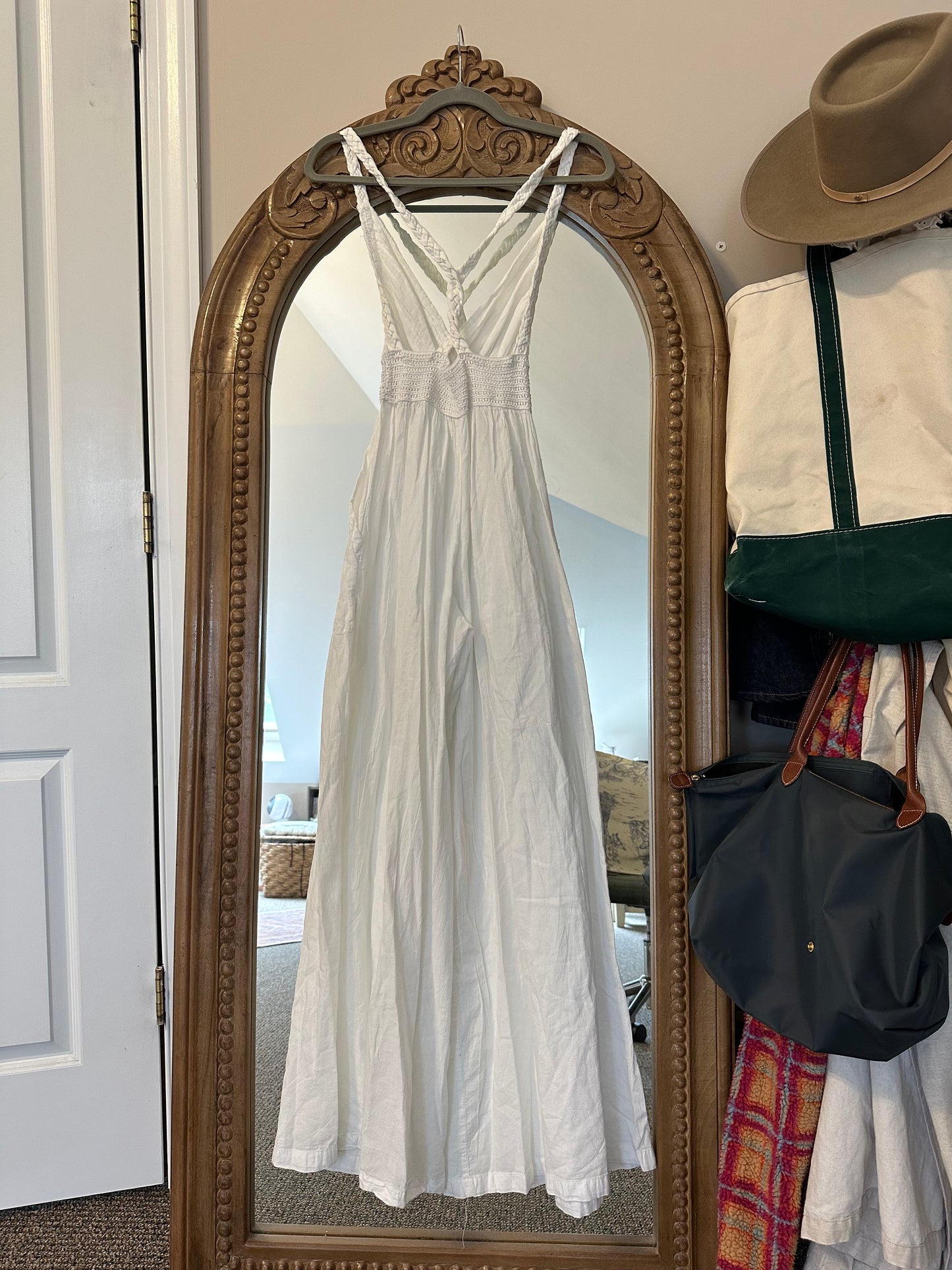 Santorini Greece Linen Jumpsuit