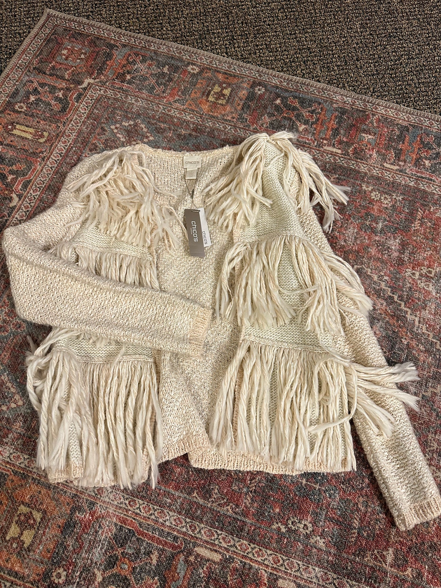 Chico’s Fringe Cardigan Sweater