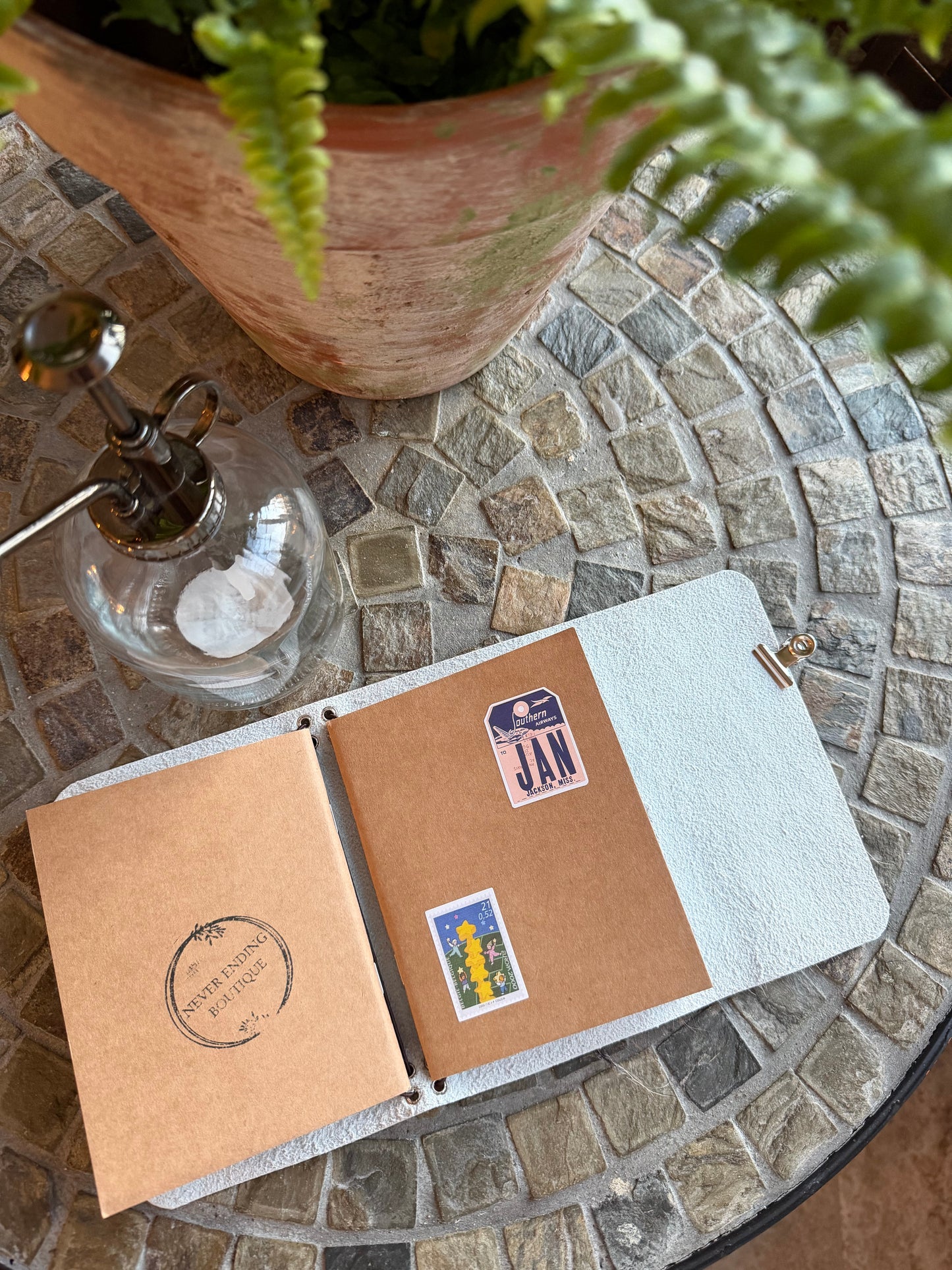 A6 Cowhide Leather Trifold