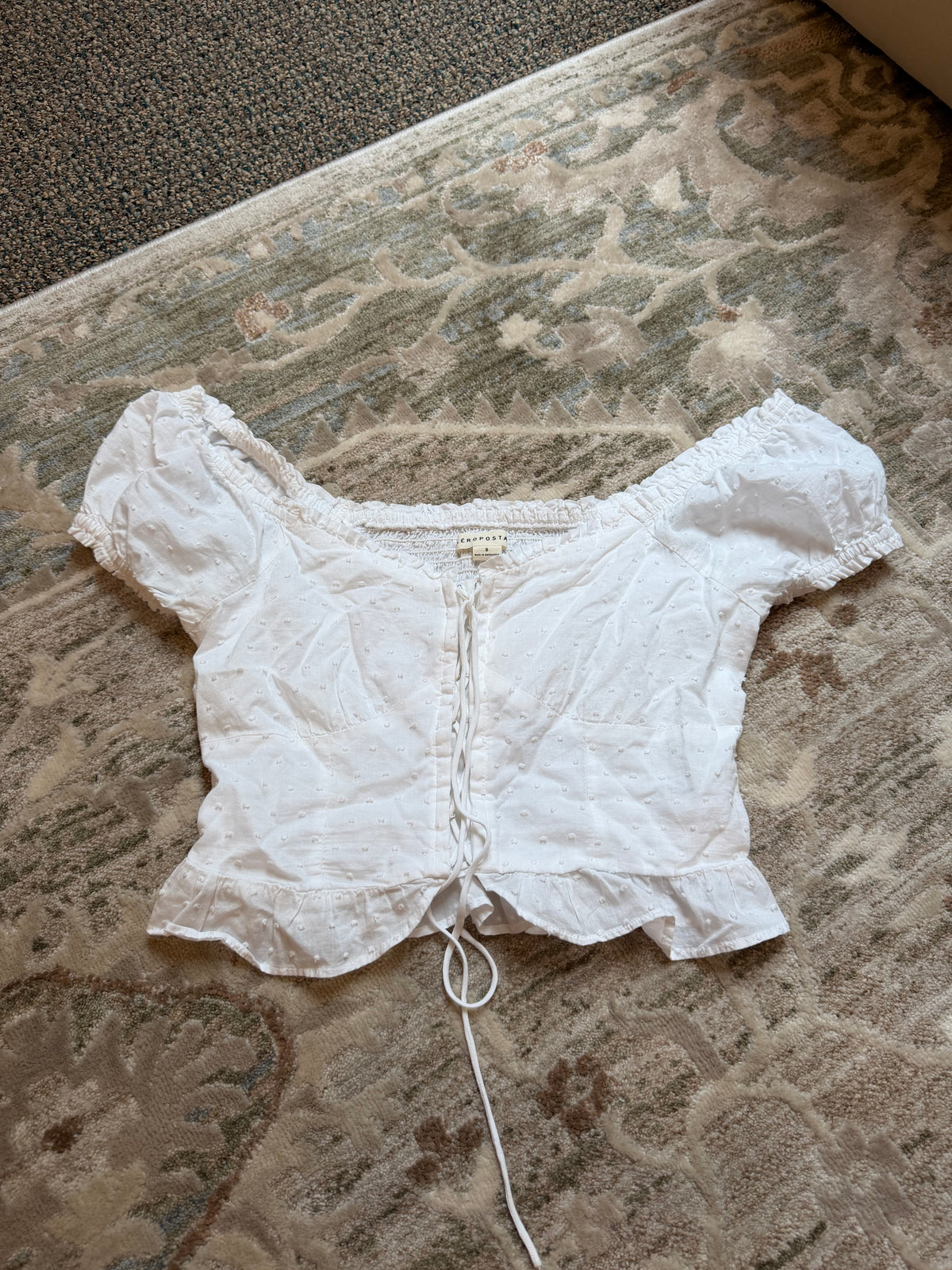 White Tie Front Top