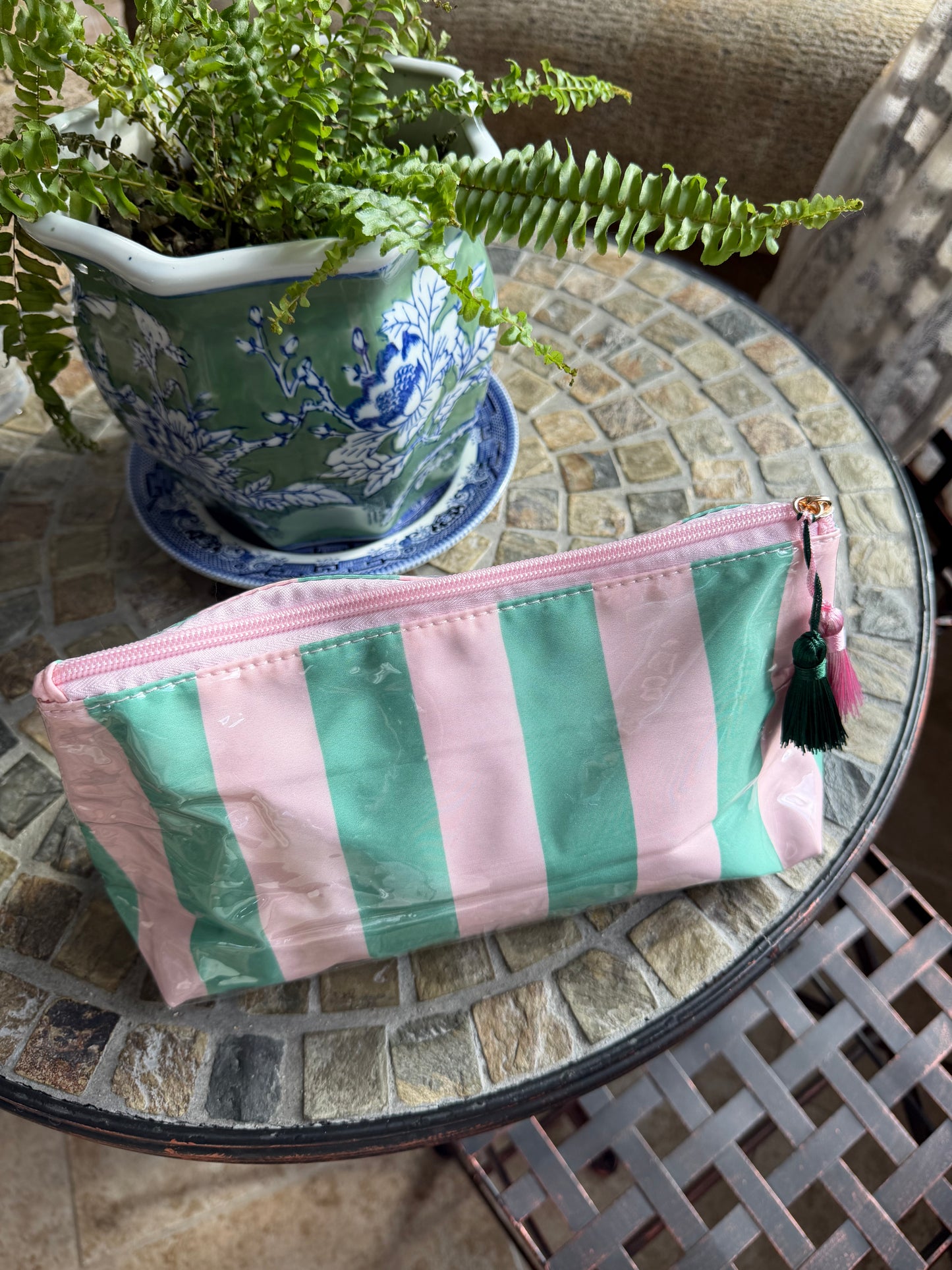 Striped Cosmetic Bag