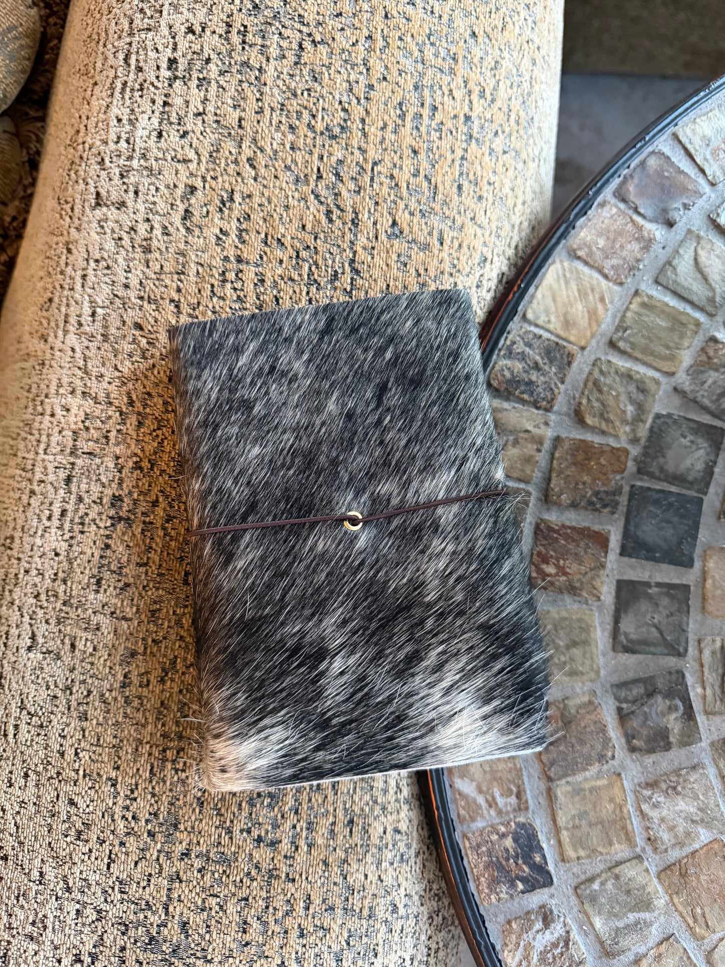 A6 Cowhide Leather Trifold