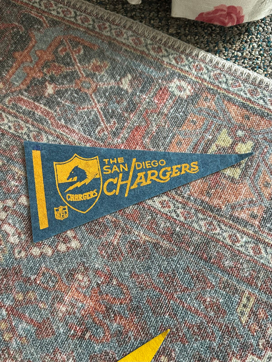 The San Diego Chargers Vintage NFL Mini Felt Pennants 1960s-70s