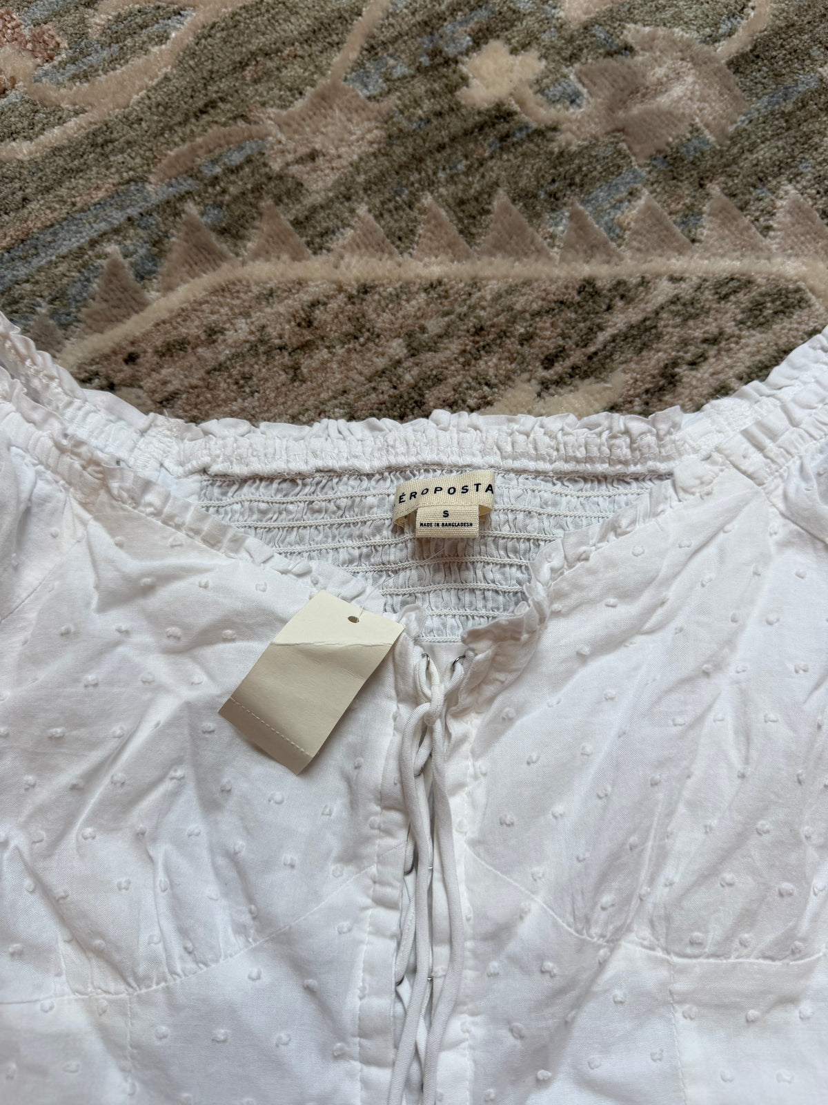 White Tie Front Top