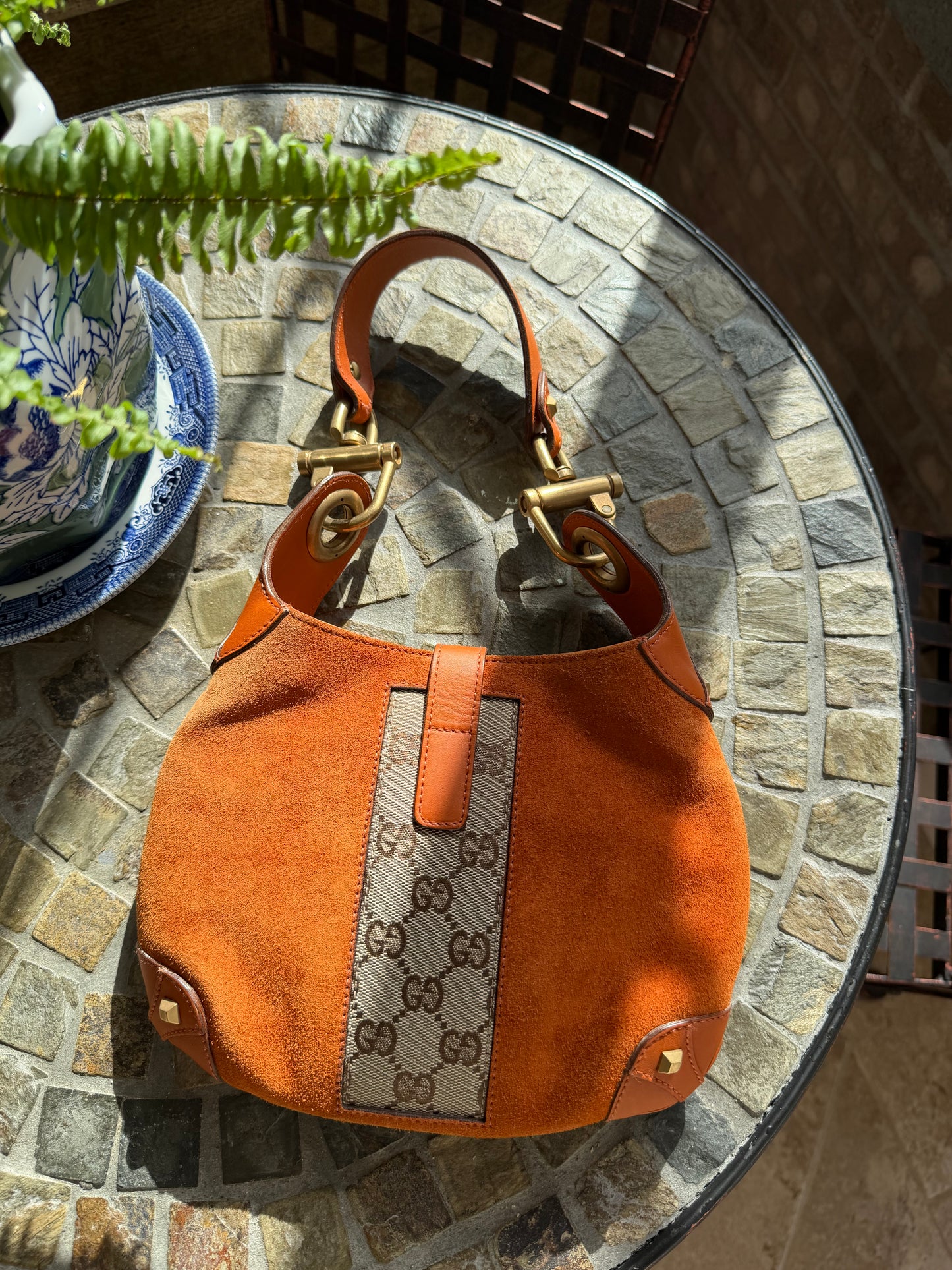 Gucci Mini GG Canvas Nailhead Jackie O Bag