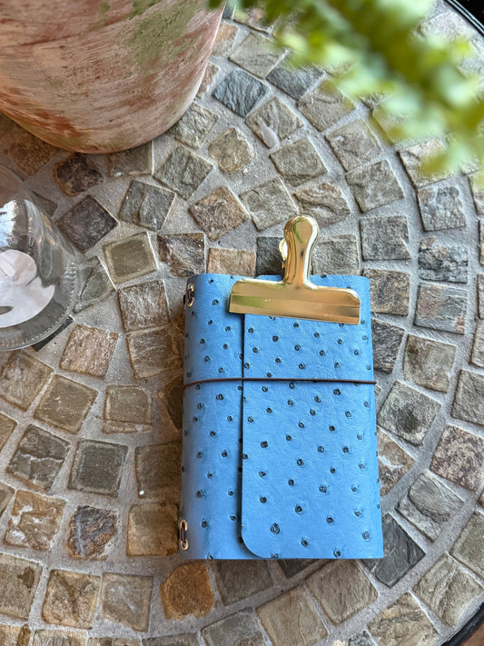 A6 Lady Bird Ostrich Faux Leather Trifold