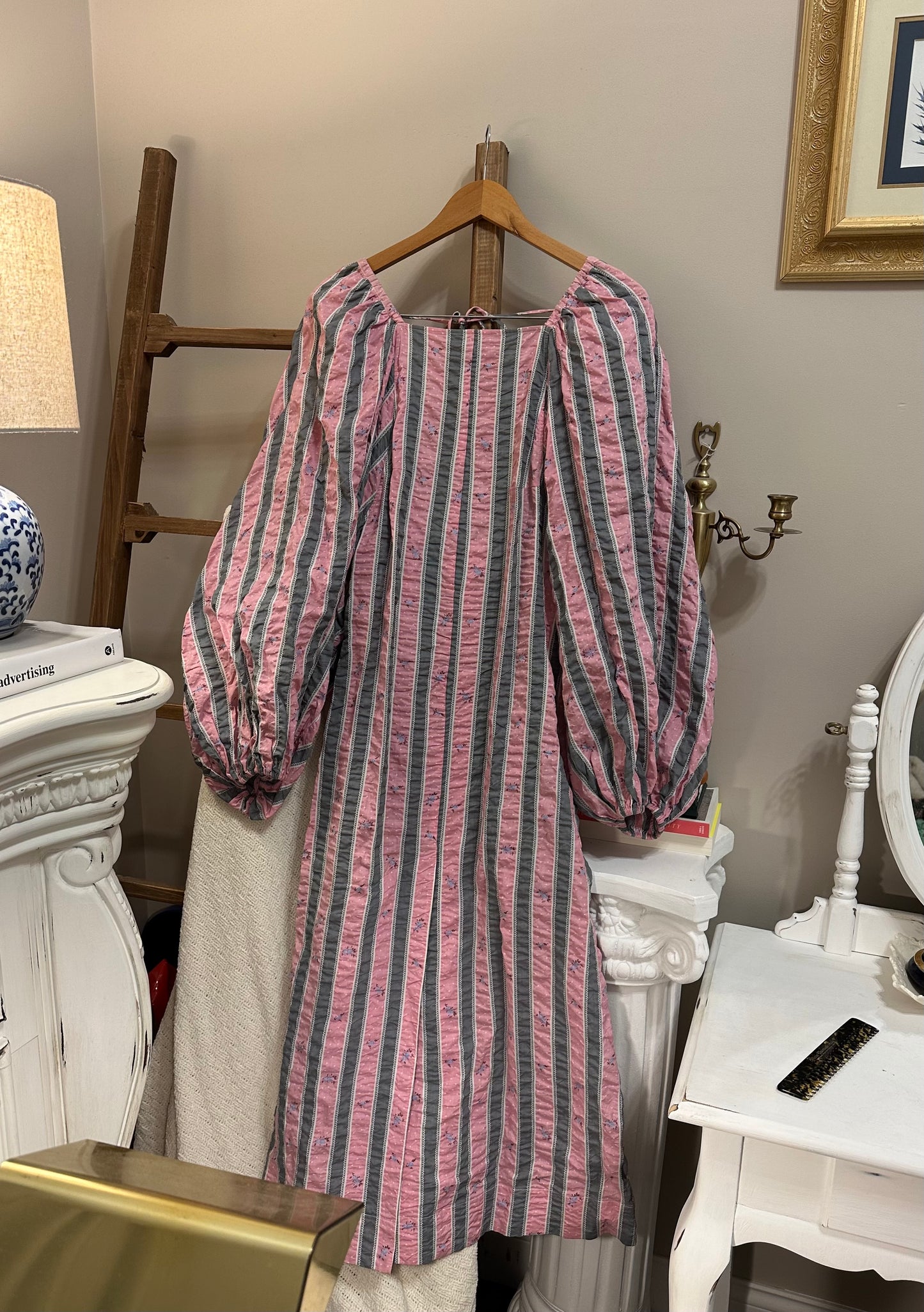 Ganni Open Back Puff Sleeve Dress