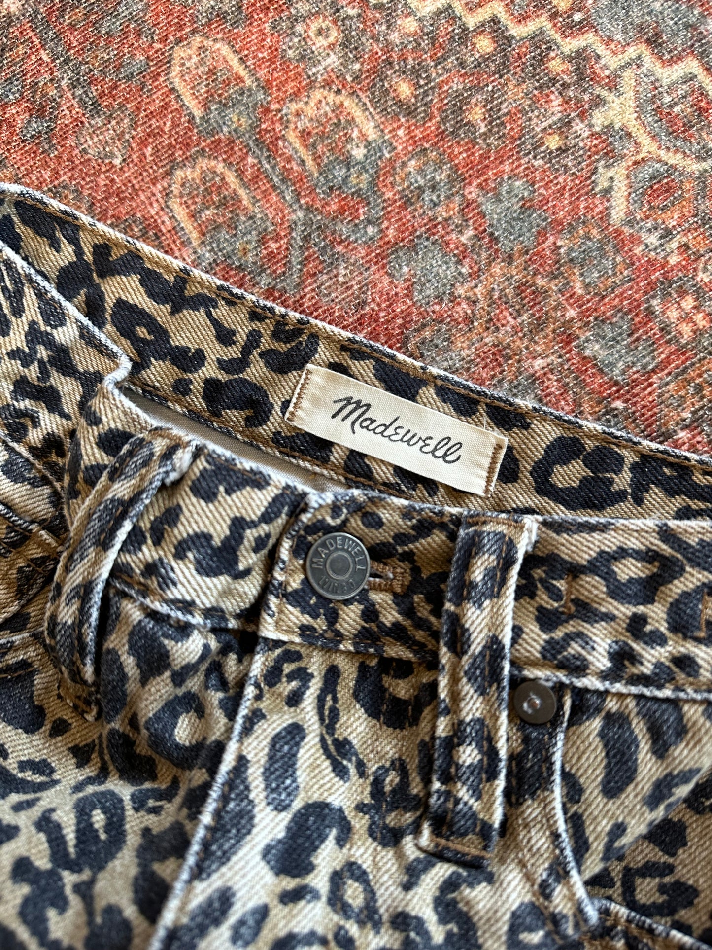 Madewell Cheetah Denim Mini Skirt