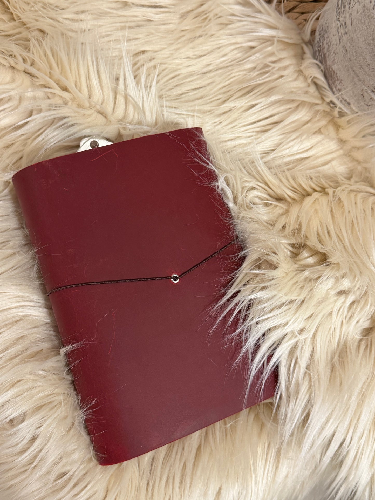 A5 Red Leather Trifold (Heart)