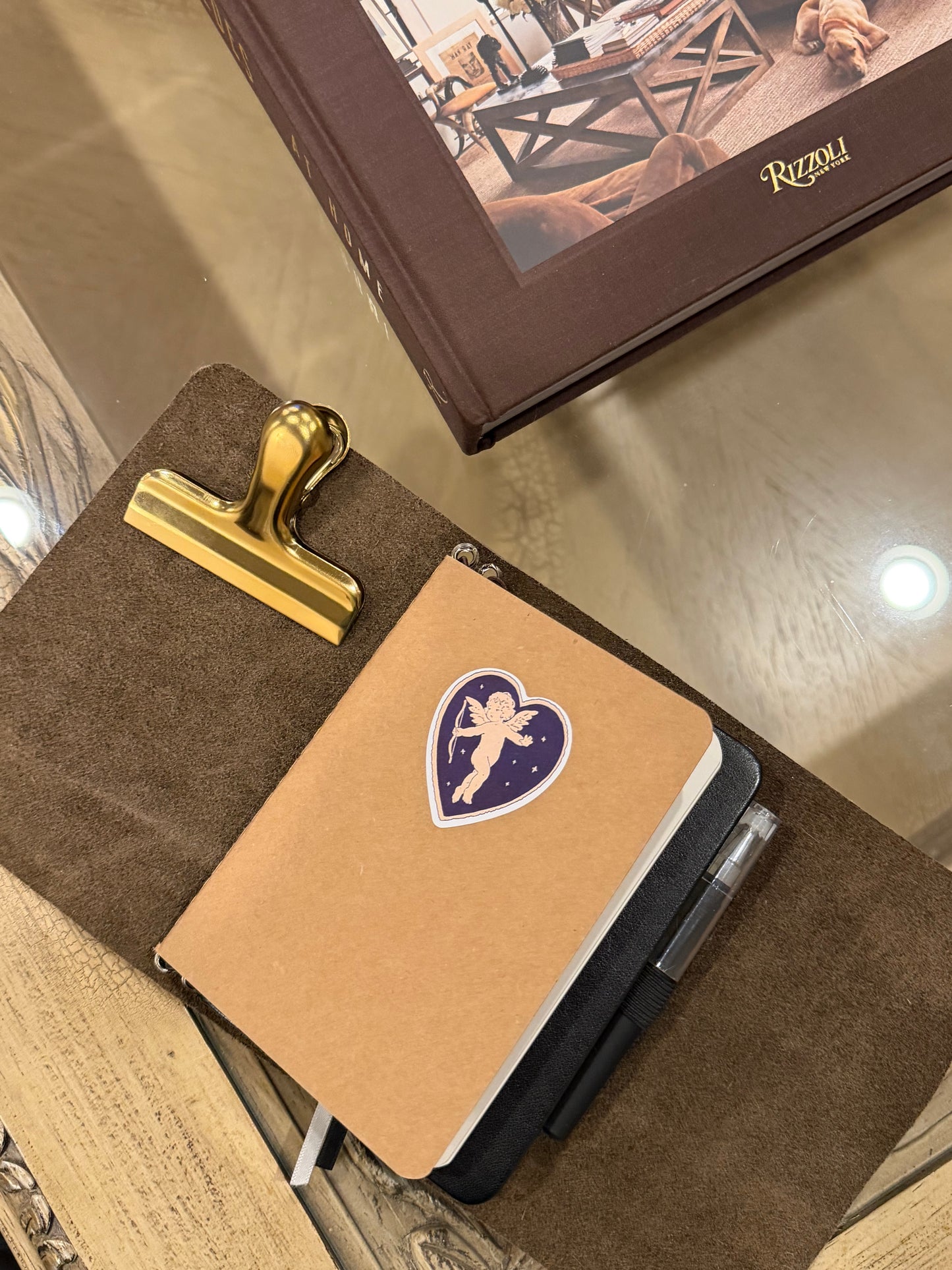 A6 Cowhide Leather Trifold Journal (Horse)