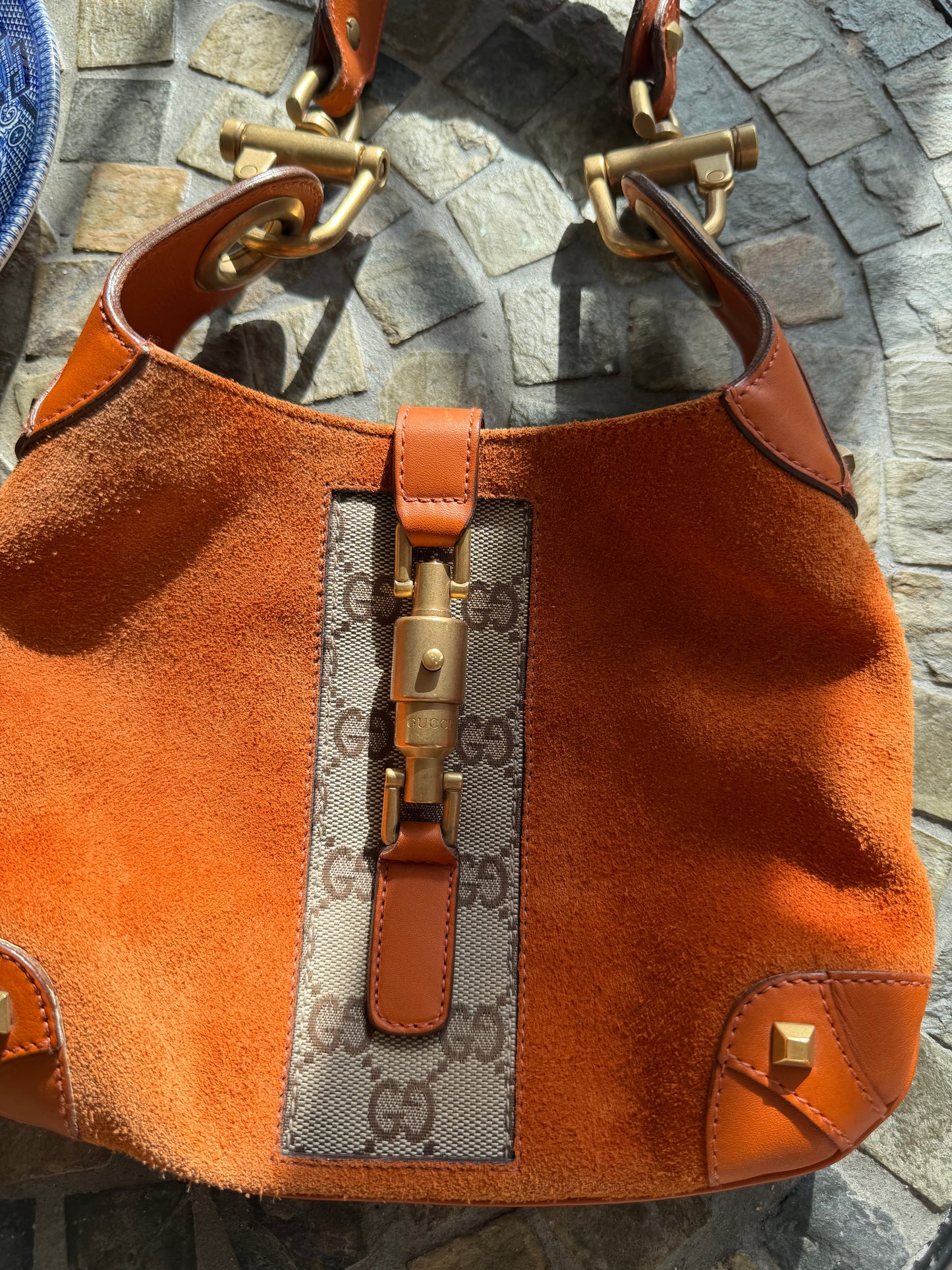 Gucci Mini GG Canvas Nailhead Jackie O Bag