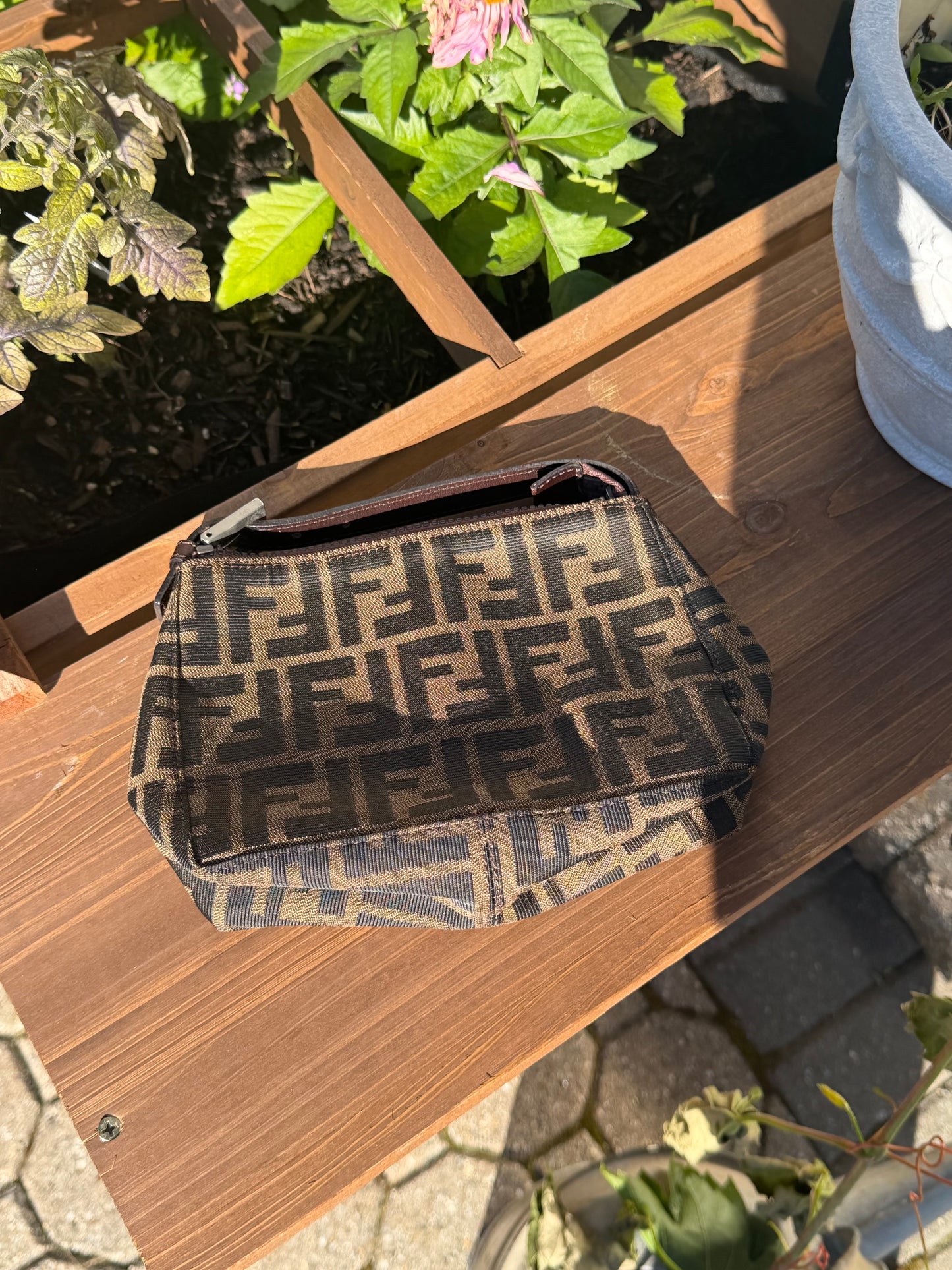 FENDI Zucca Canvas Cosmetic
Pouch Bag
