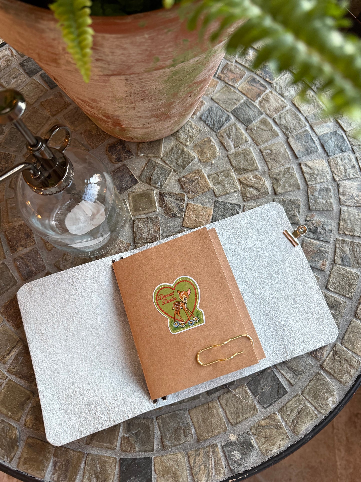 A6 Cowhide Leather Trifold