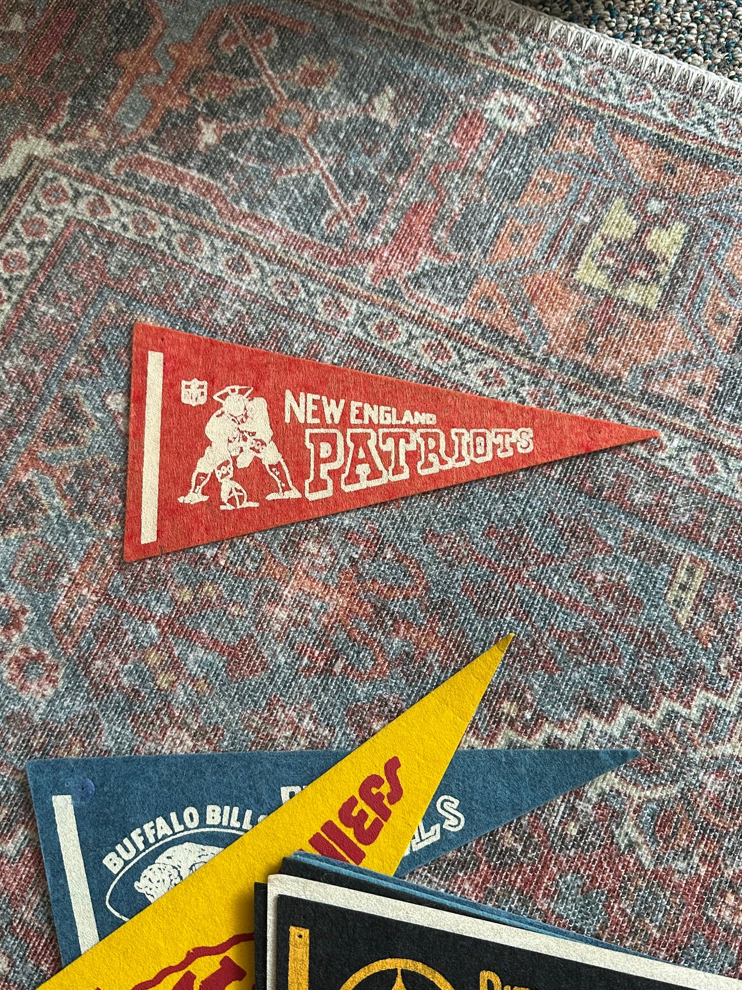 New England Patriots Vintage NFL Mini Felt Pennants 1960s-70s