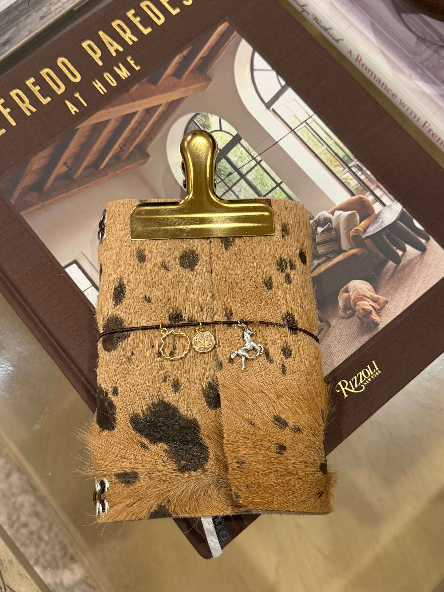 A6 Cowhide Leather Trifold Journal (Horse)