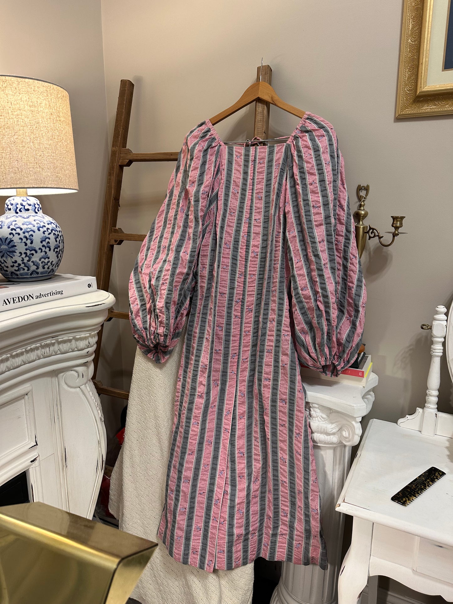 Ganni Open Back Puff Sleeve Dress