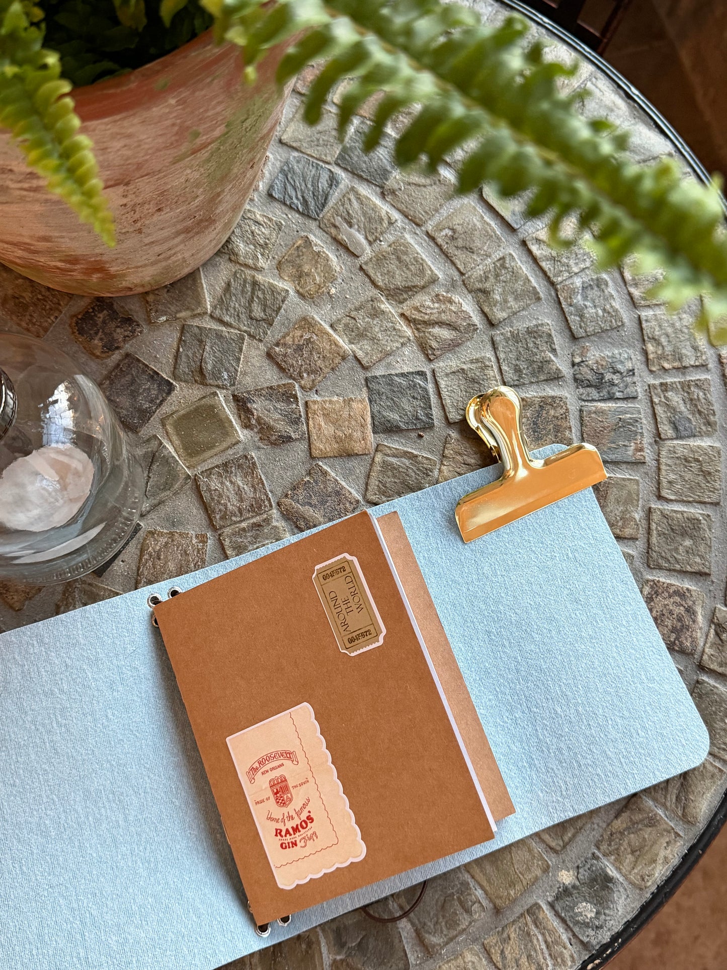 A6 Lady Bird Ostrich Faux Leather Trifold