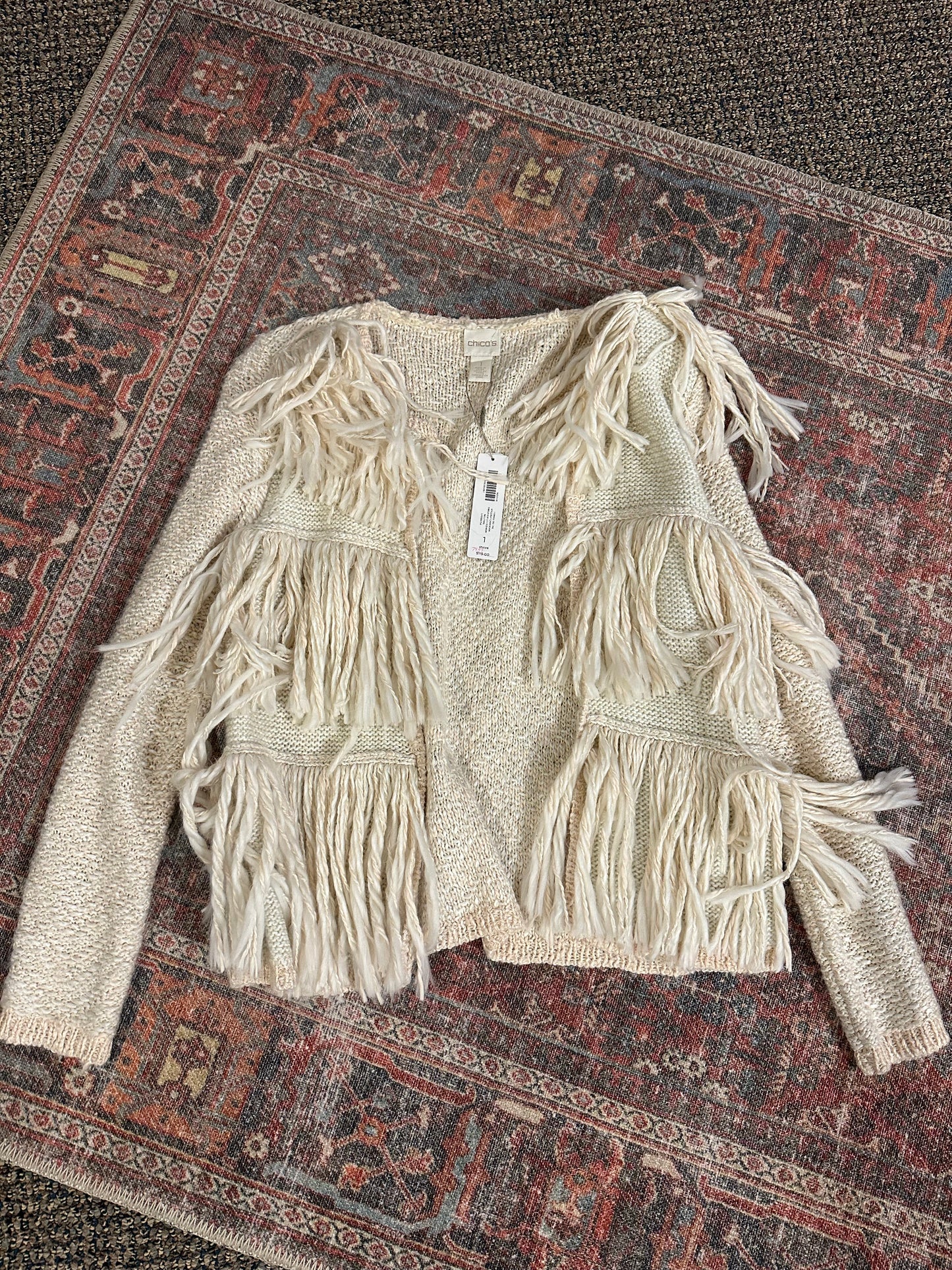 Chico’s Fringe Cardigan Sweater