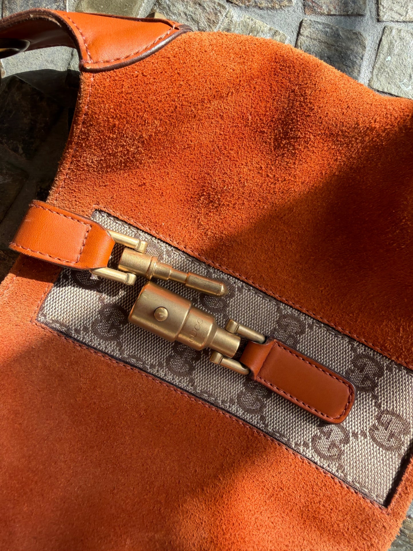 Gucci Mini GG Canvas Nailhead Jackie O Bag