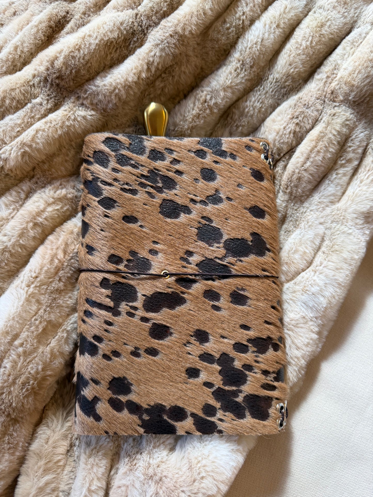 A5 Cowhide Leather Trifold Journal (Swallow Bird)