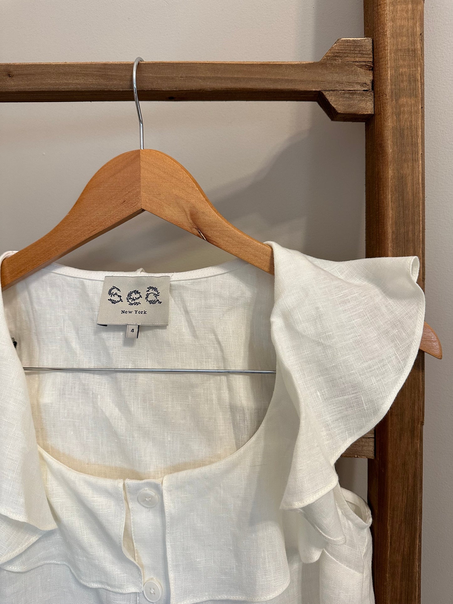 Sea New York Linen Square Neckline Top