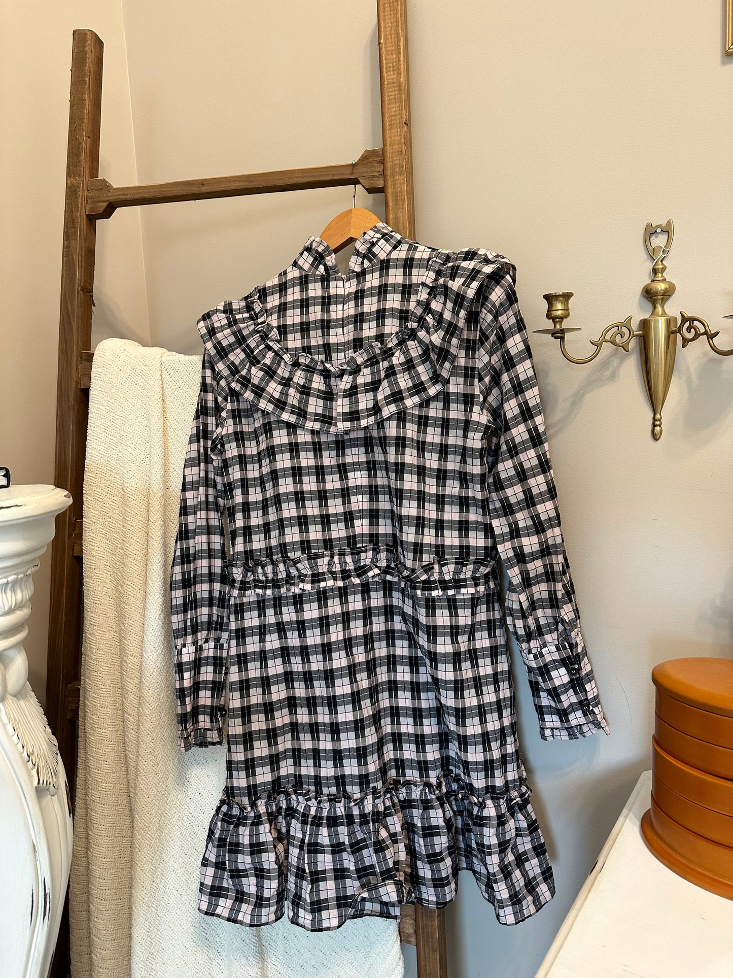 Ganni Plaid Mini Dress