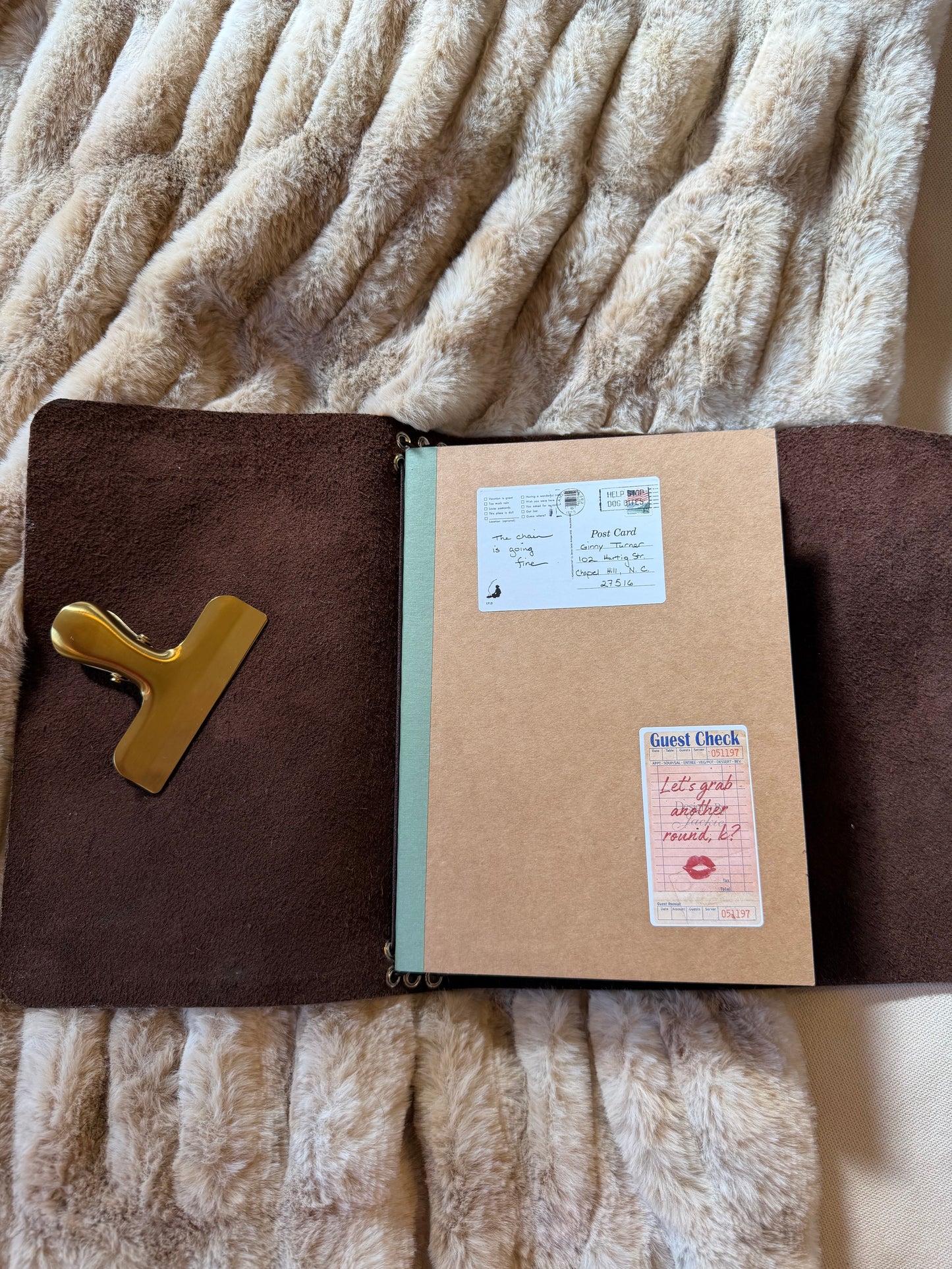 A5 Cowhide Leather Trifold Journal (Swallow Bird)