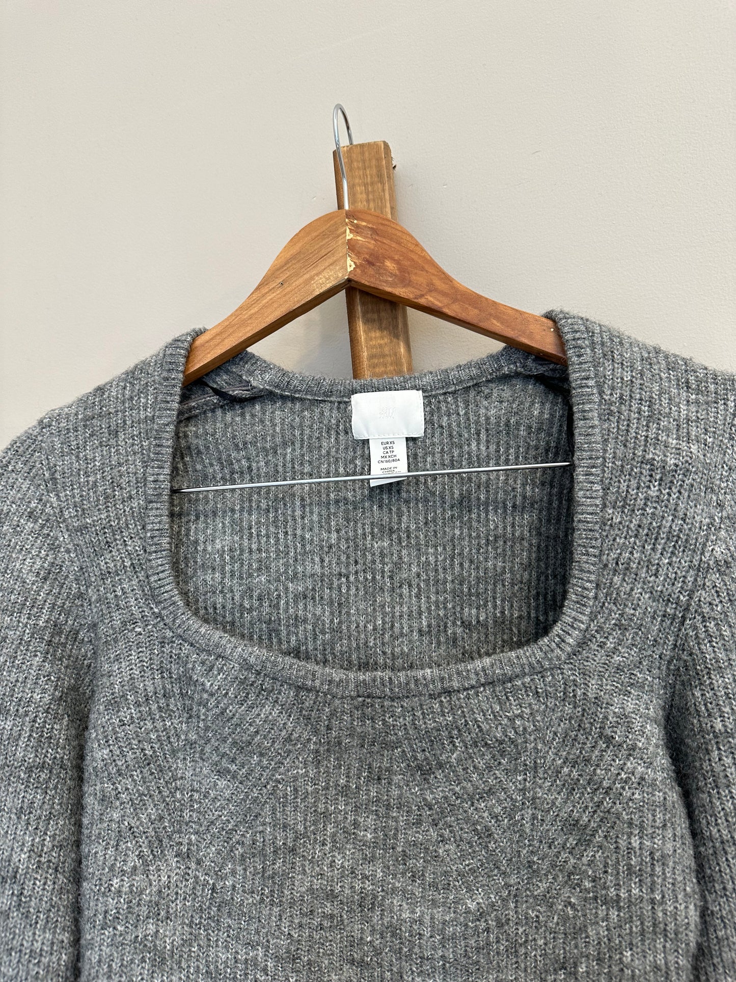 Cropped Square Neck Sweater