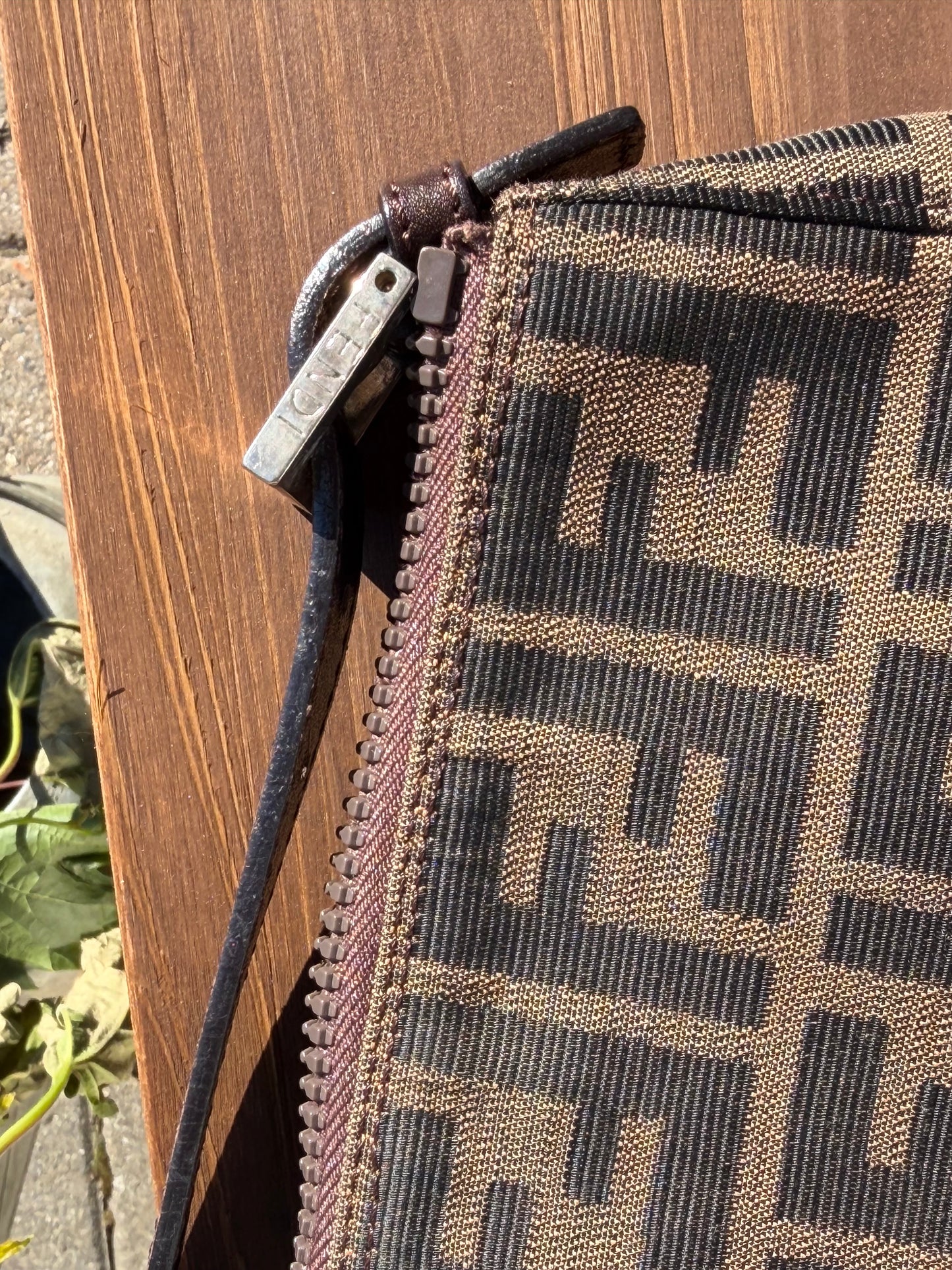 FENDI Zucca Canvas Cosmetic
Pouch Bag