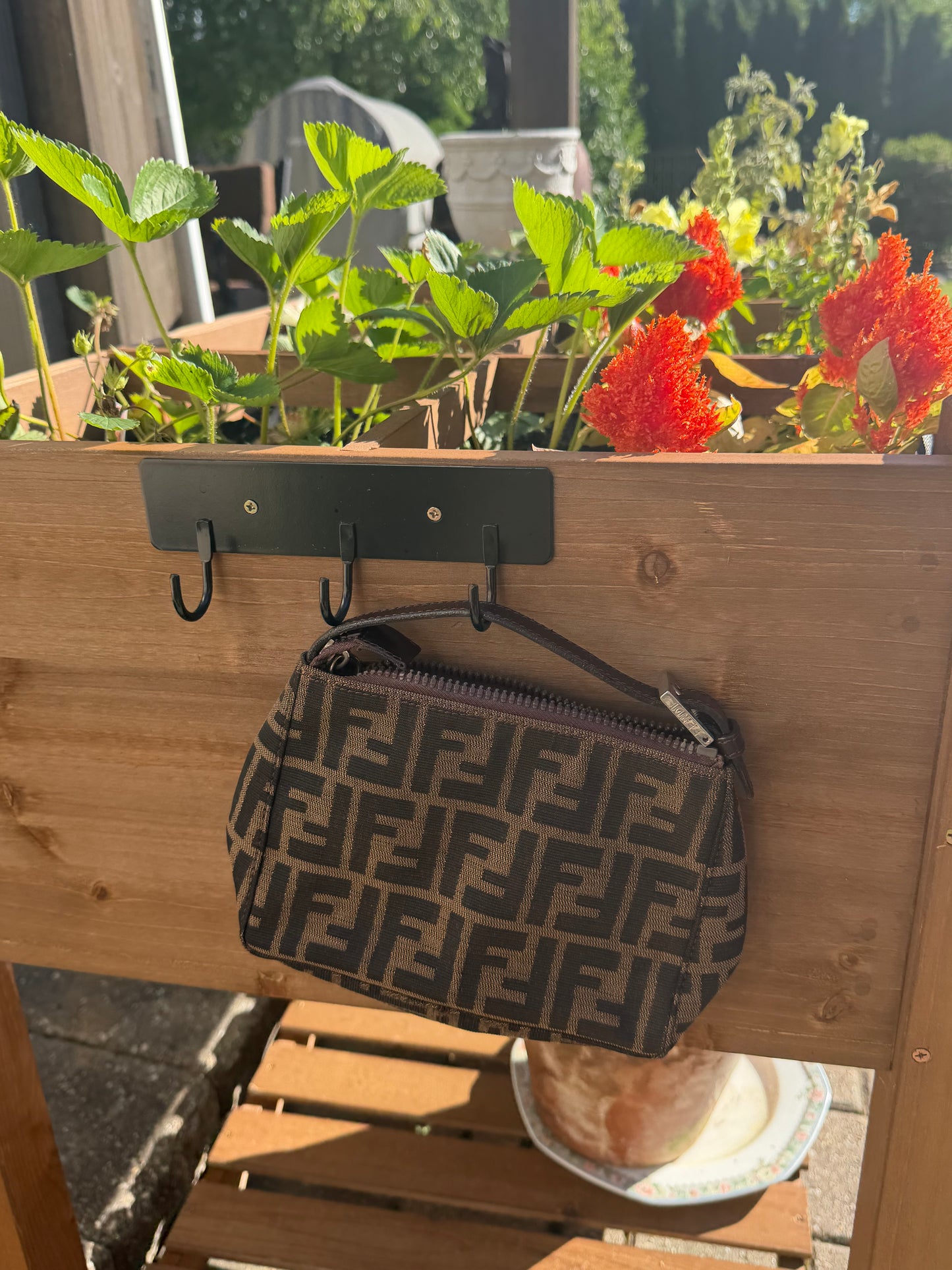 FENDI Zucca Canvas Cosmetic
Pouch Bag