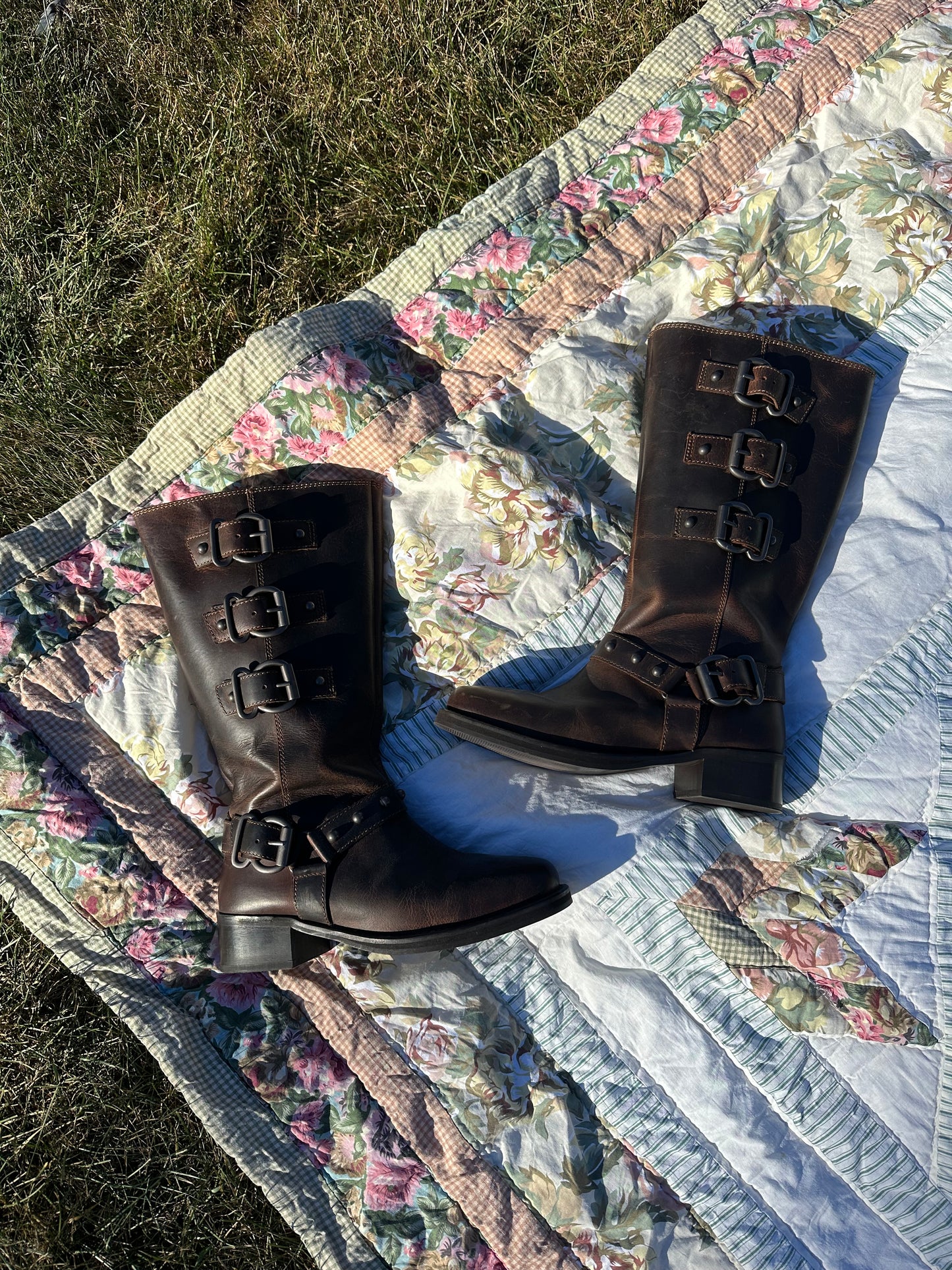 Genuine Leather Motto Boots