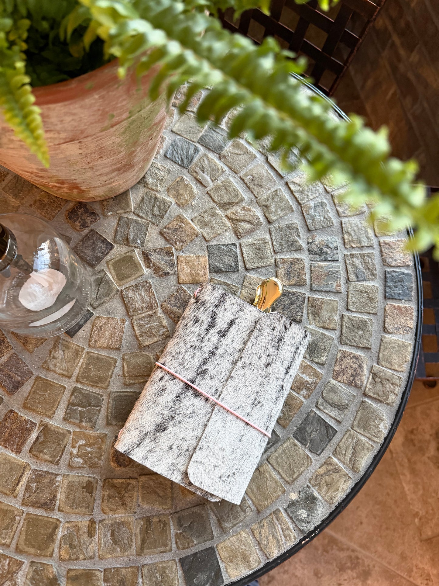 A6 Cowhide Leather Trifold