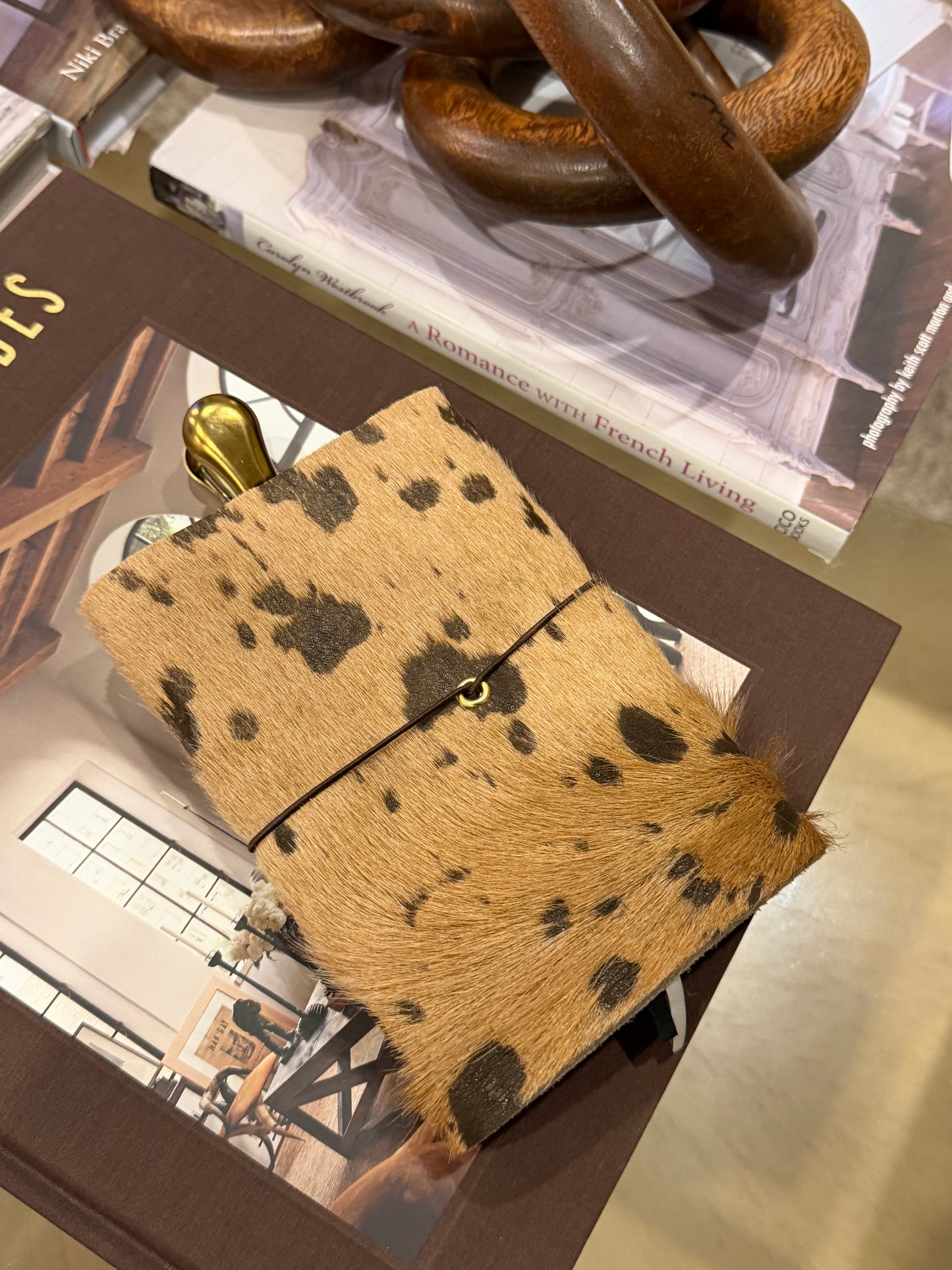 A6 Cowhide Leather Trifold Journal (Horse)