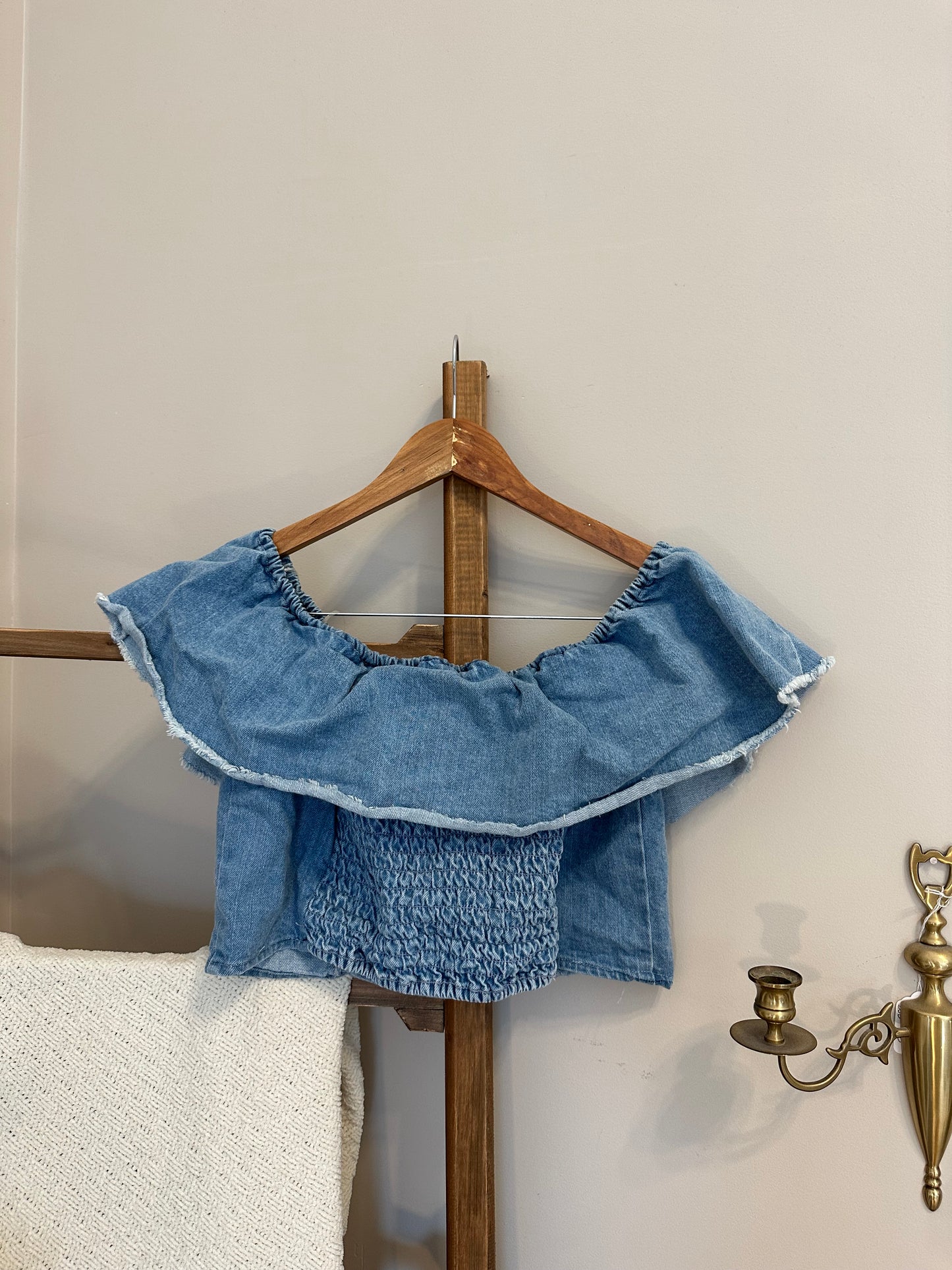 American Eagle Denim Crop Top