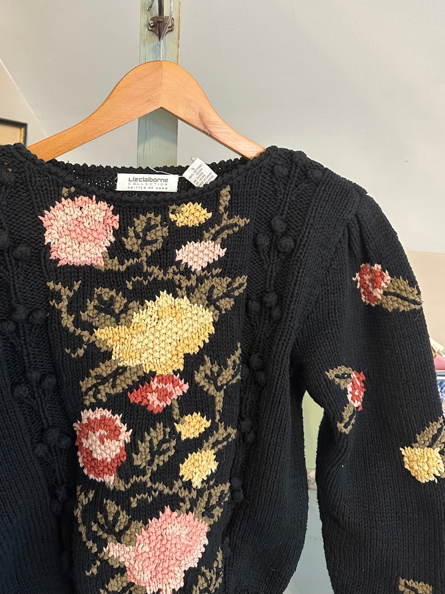 Liz Claiborne Floral Knit Sweater Top