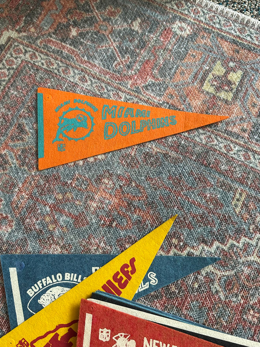 Miami Dolphins Vintage NFL Mini Felt Pennants 1960s-70s