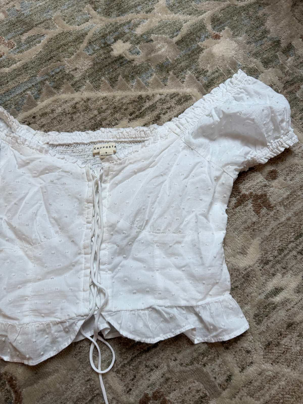 White Tie Front Top