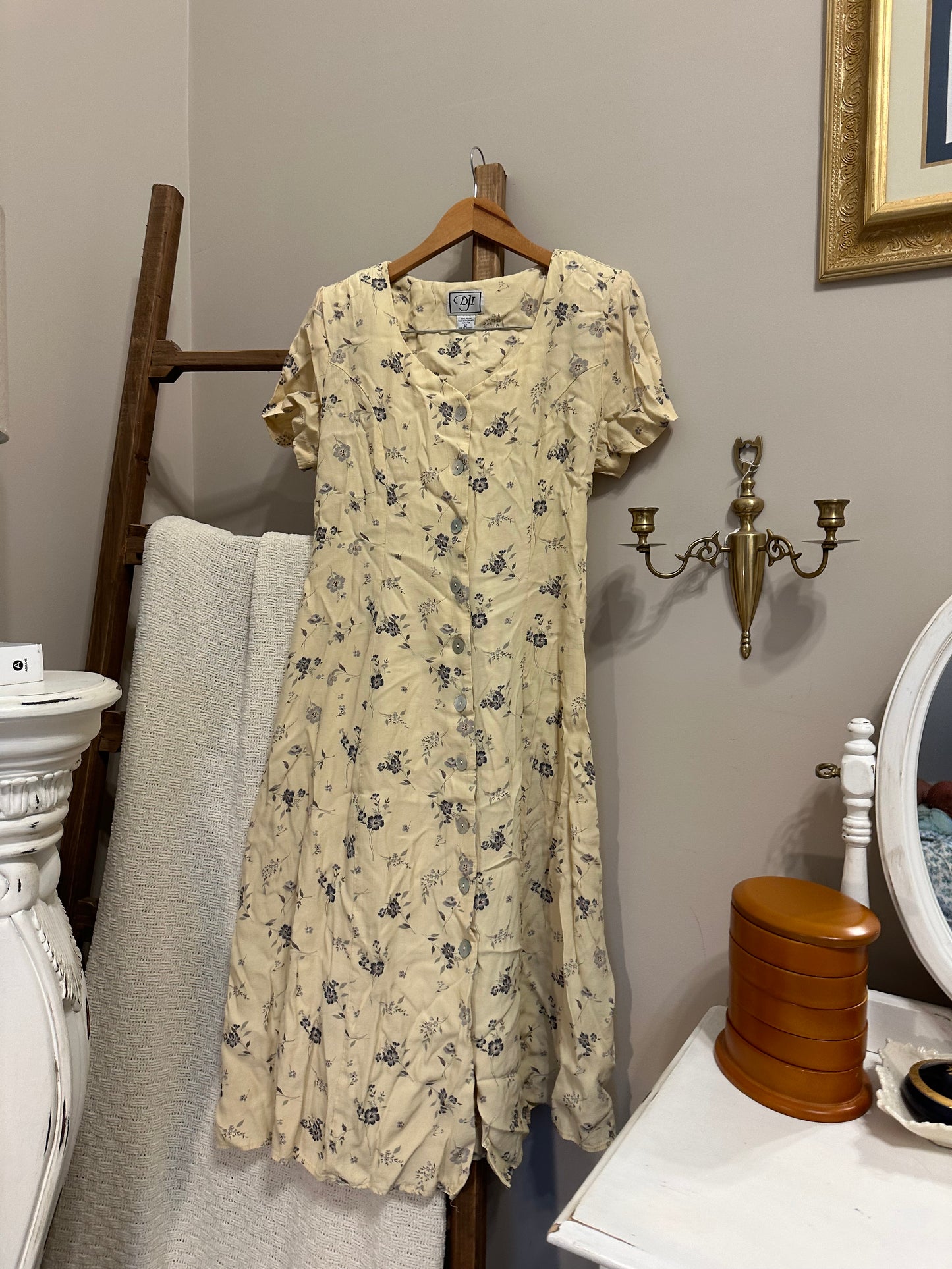 Vintage DJI Floral Maxi Dress