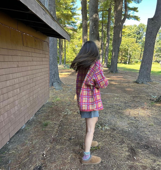 Plaid Zipper Fleece Jacket