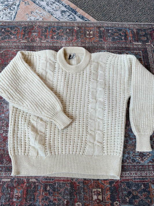 JAEGER Cable Knit Wool Sweater