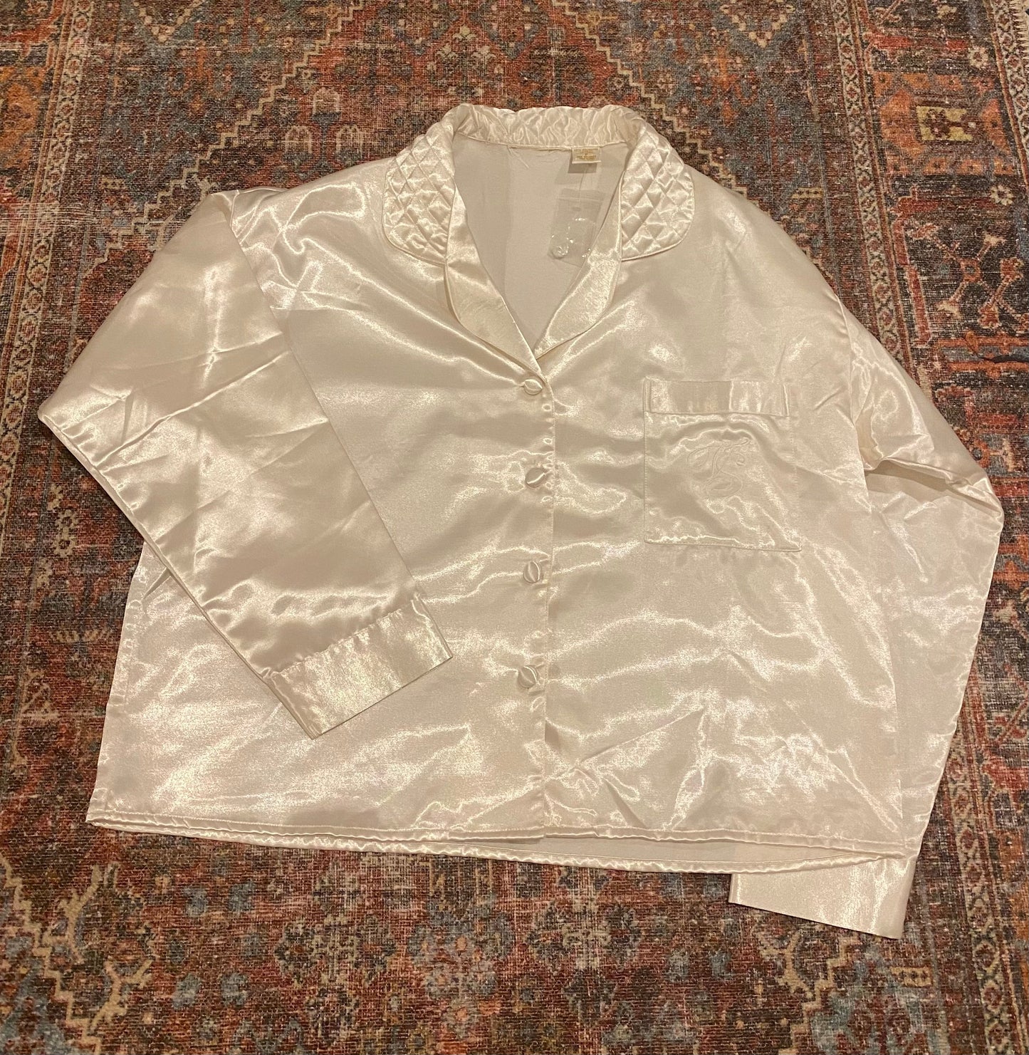 VS Satin Pajama Long Sleeve Top