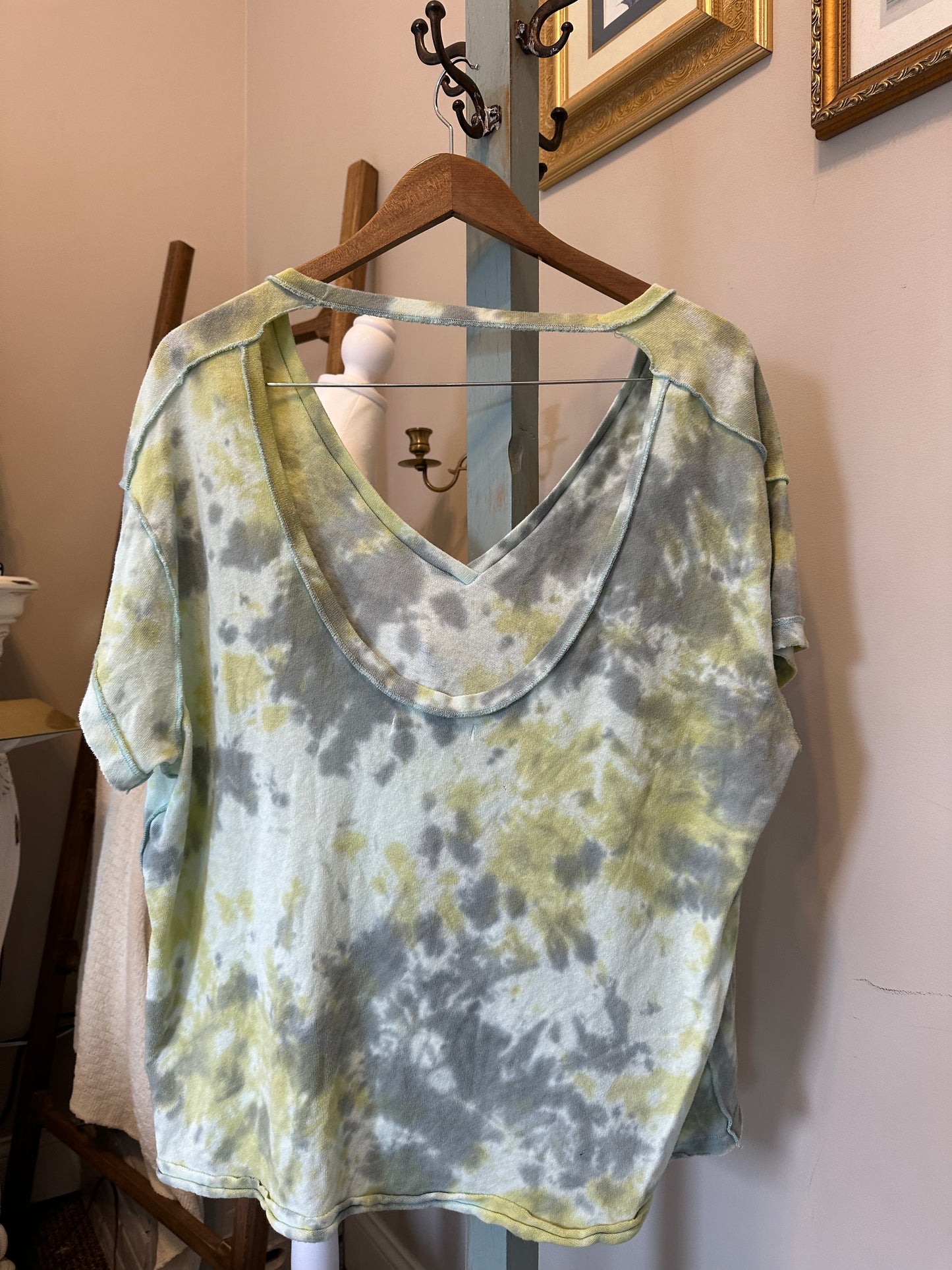 Free People Tie Dye Open Back Top