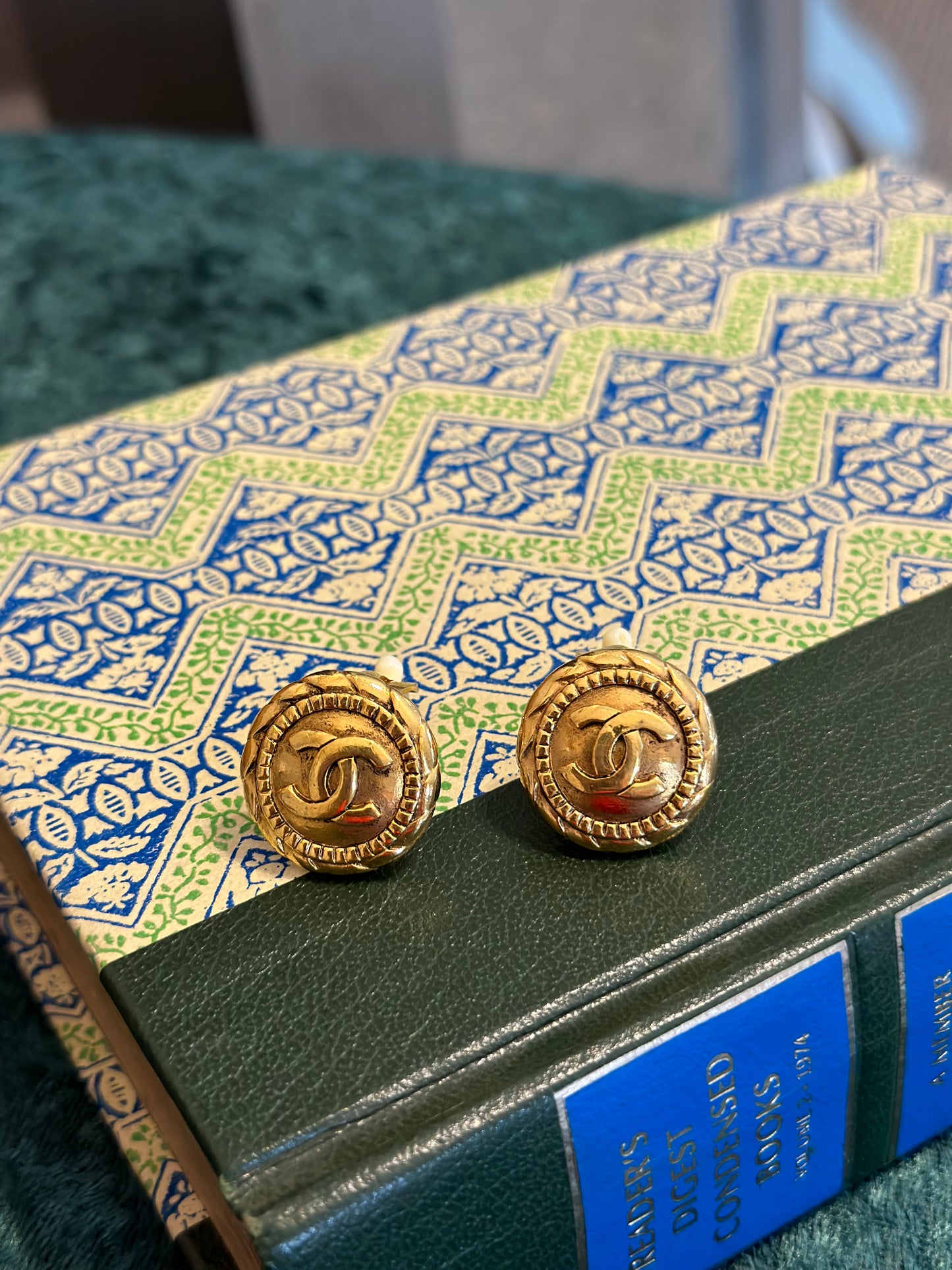 Vintage Chanel CC Clip on Earrings