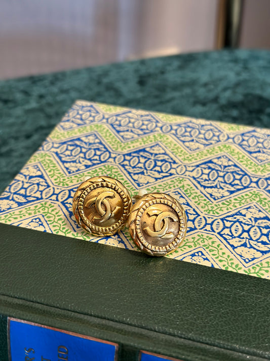 Vintage Chanel CC Clip on Earrings