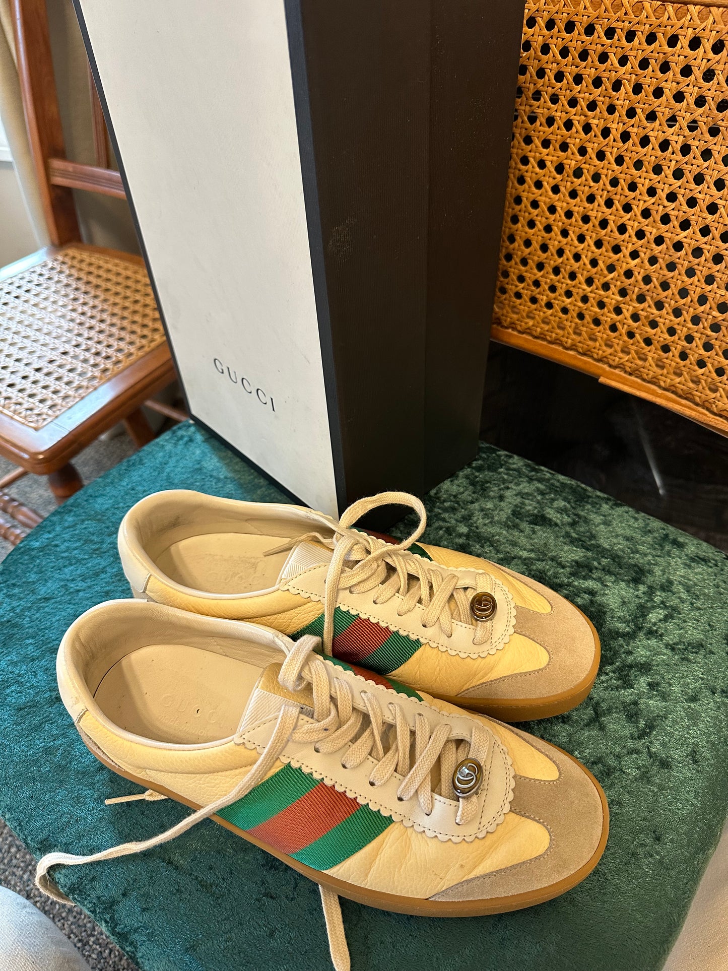 Gucci Leather Striped Sneakers