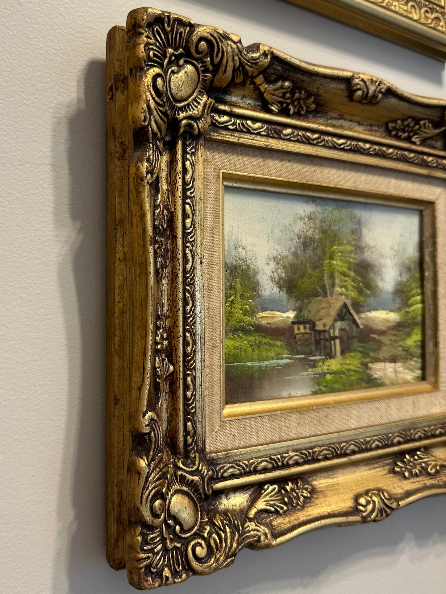 Landscape Painting with Gold Frame