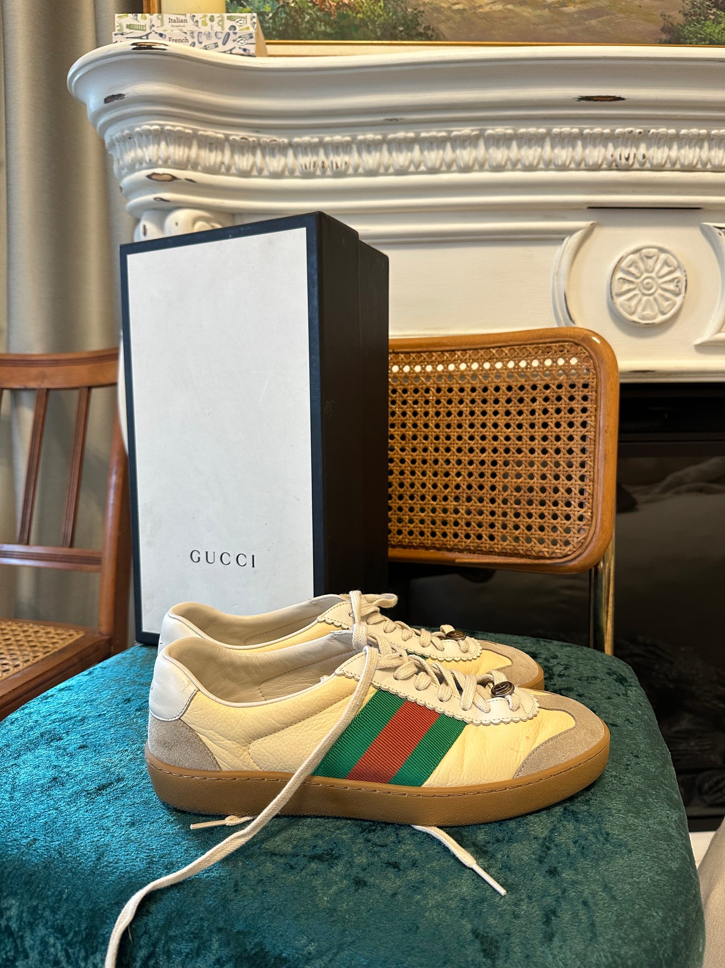 Gucci Leather Striped Sneakers