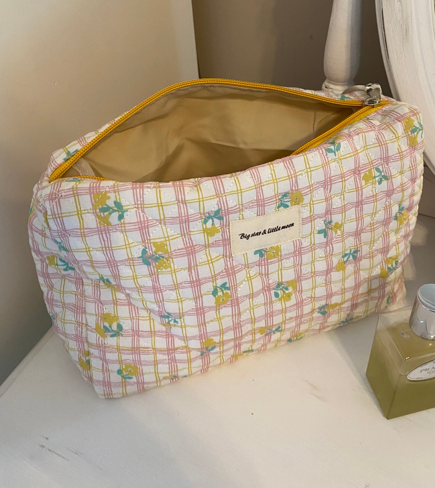 Big Star & Little Moon Quilted Cosmetic Bag