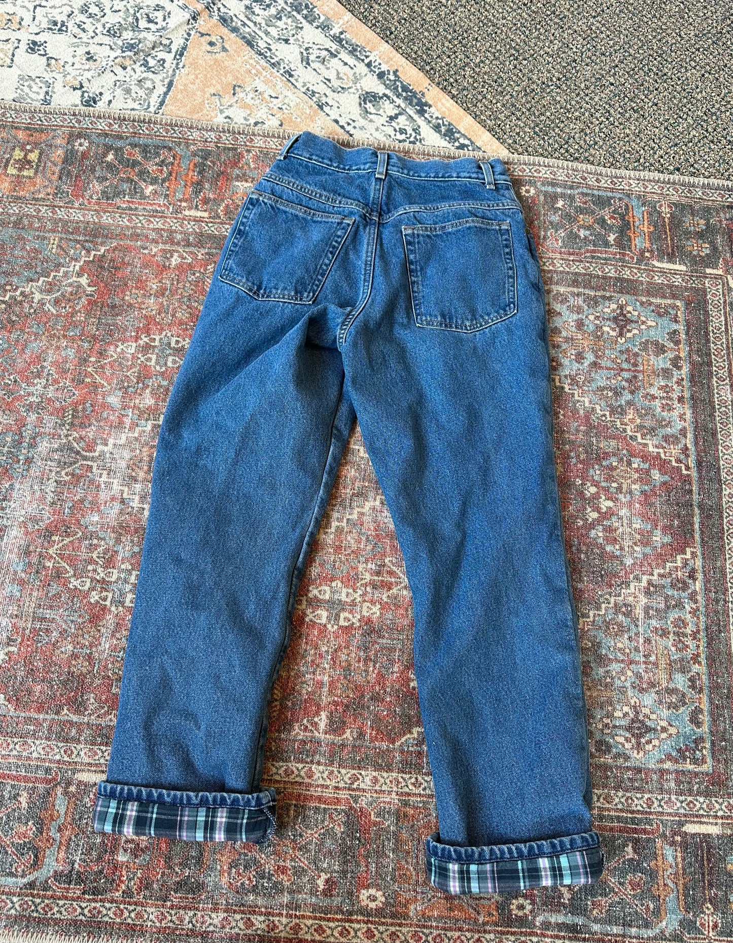 L.L.Bean Plaid Denim Jeans