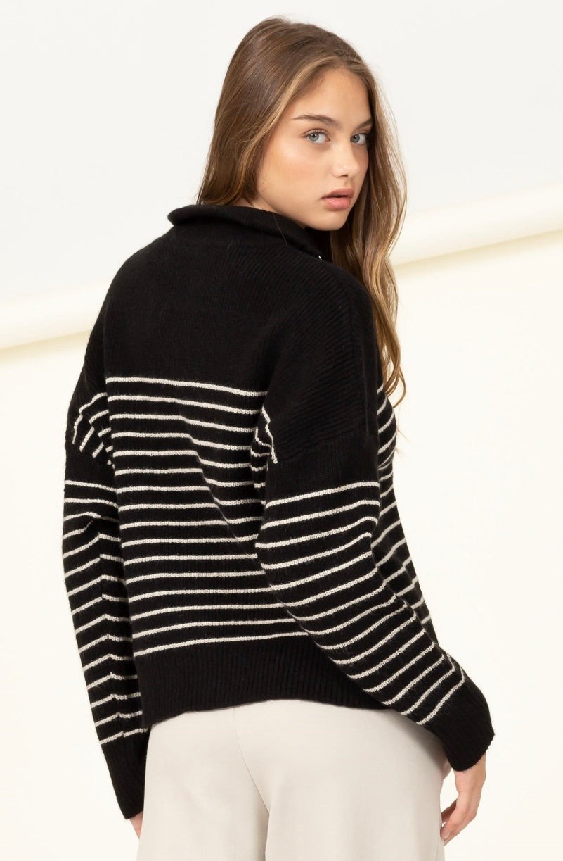 Relaxing Retreat Striped Long Sleeve Sweater